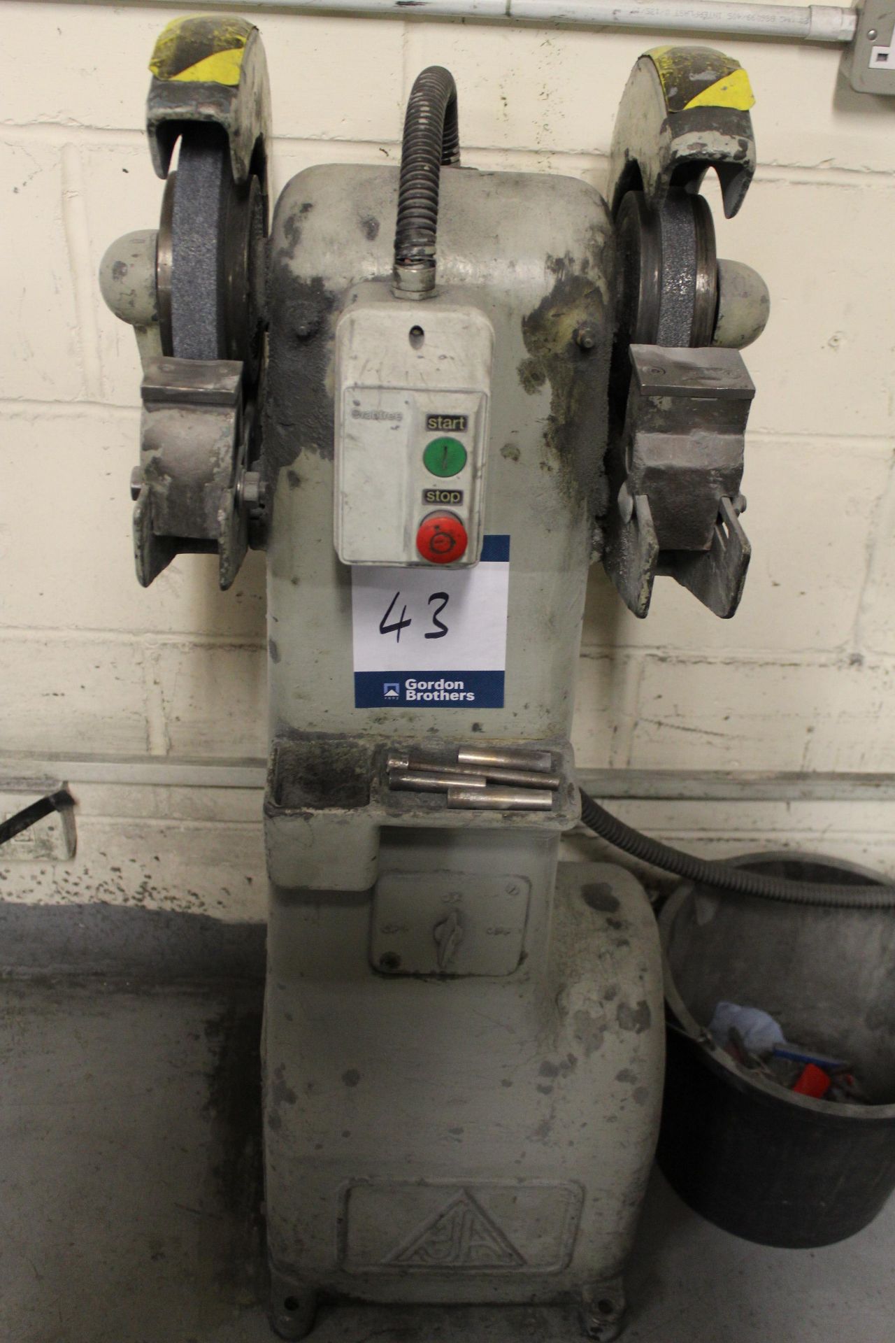 RJA pedestal mounted double ended grinder, max wheel diameter: approx. 200 - 250mm