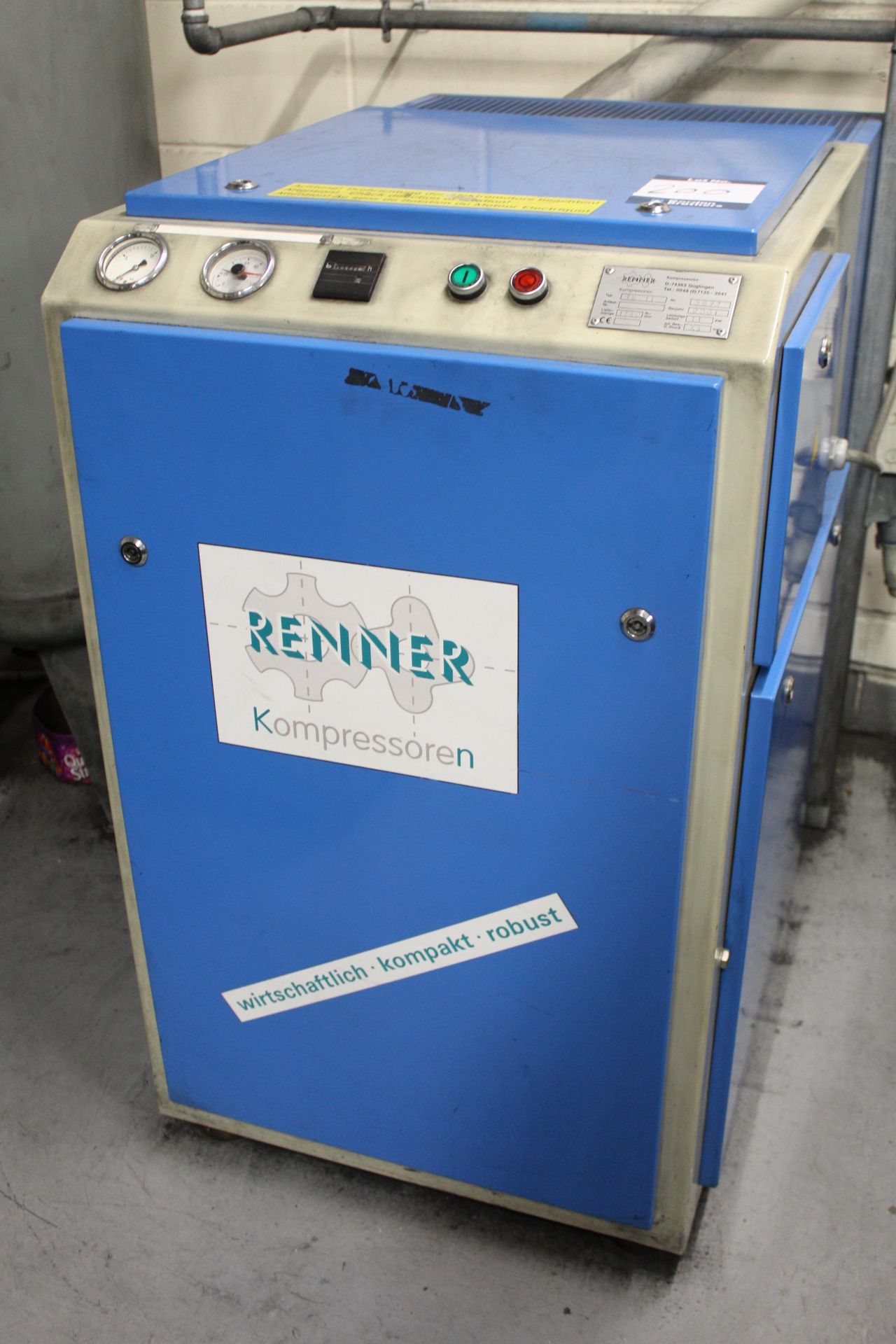 Renner RS11 11 kW / 7.5 Bar packaged rotary screw air compressor, Serial No. 3877 (2001), hours: - Image 4 of 9