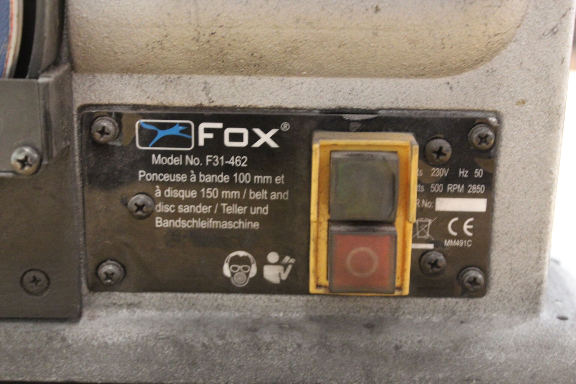 Fox F31-462 4" x 36" 230V disc & belt sander, belt width: 100mm, disc diameter: 150mm - Image 2 of 2