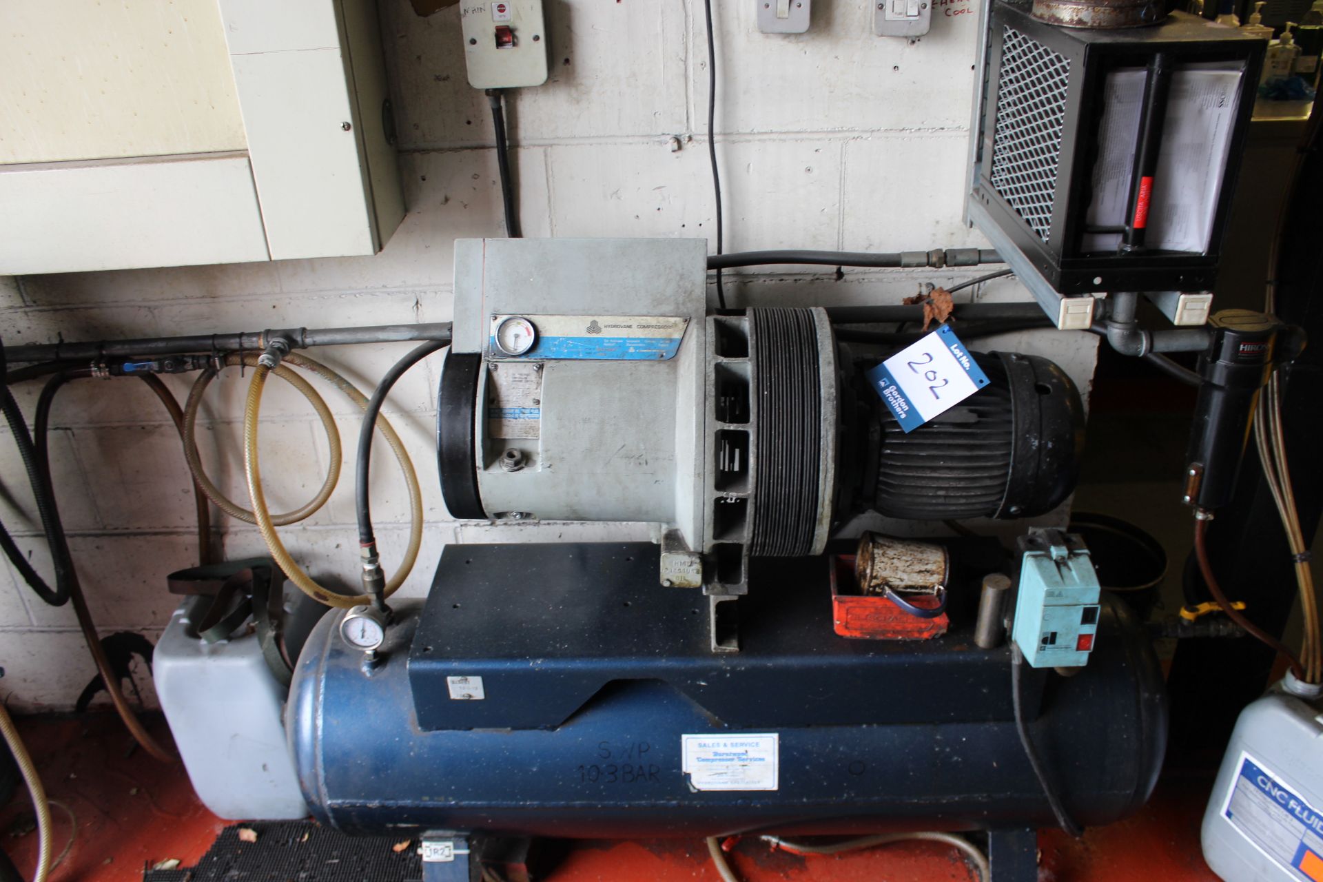 Hydrovane 23 PUM receiver mounted rotary vane air compressor, Serial No. 23HV310528, S.W.P: 10.3 Bar