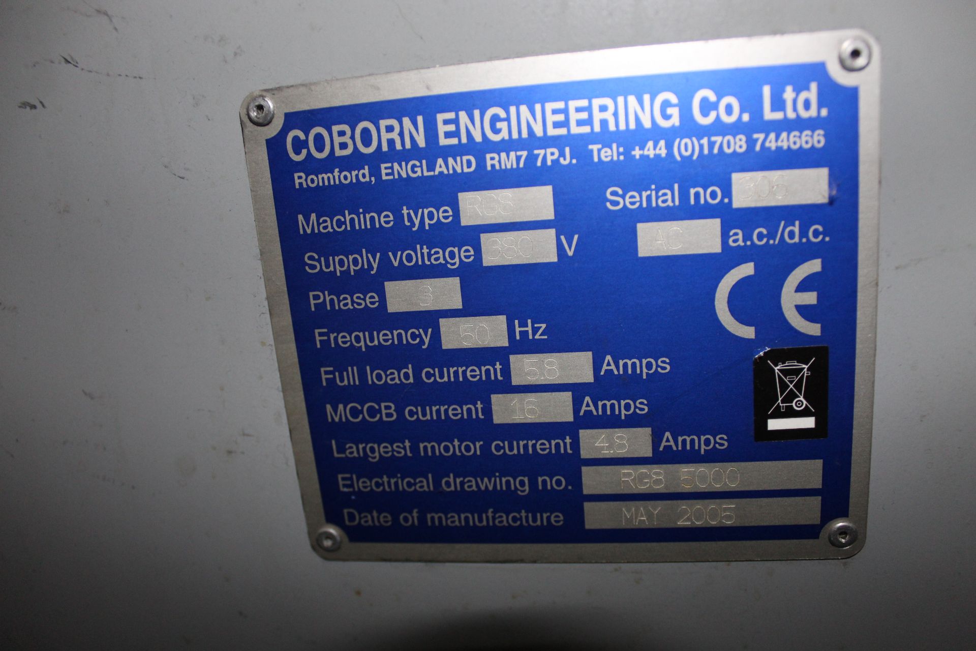 Coborn RG8 CNC Polycrystalline Diamond (PCD) reciprocating grinding machine, Serial No. 306 ( - Image 7 of 8