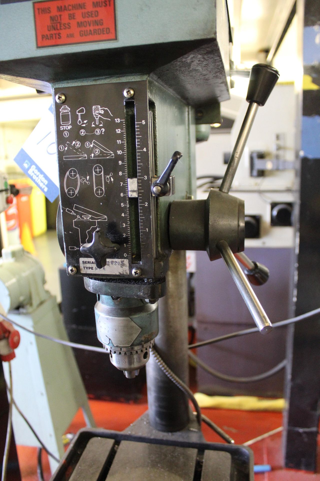 Meddings MF4 single spindle pillar drill, Serial No. 029268 with rise & fall table - Image 2 of 3