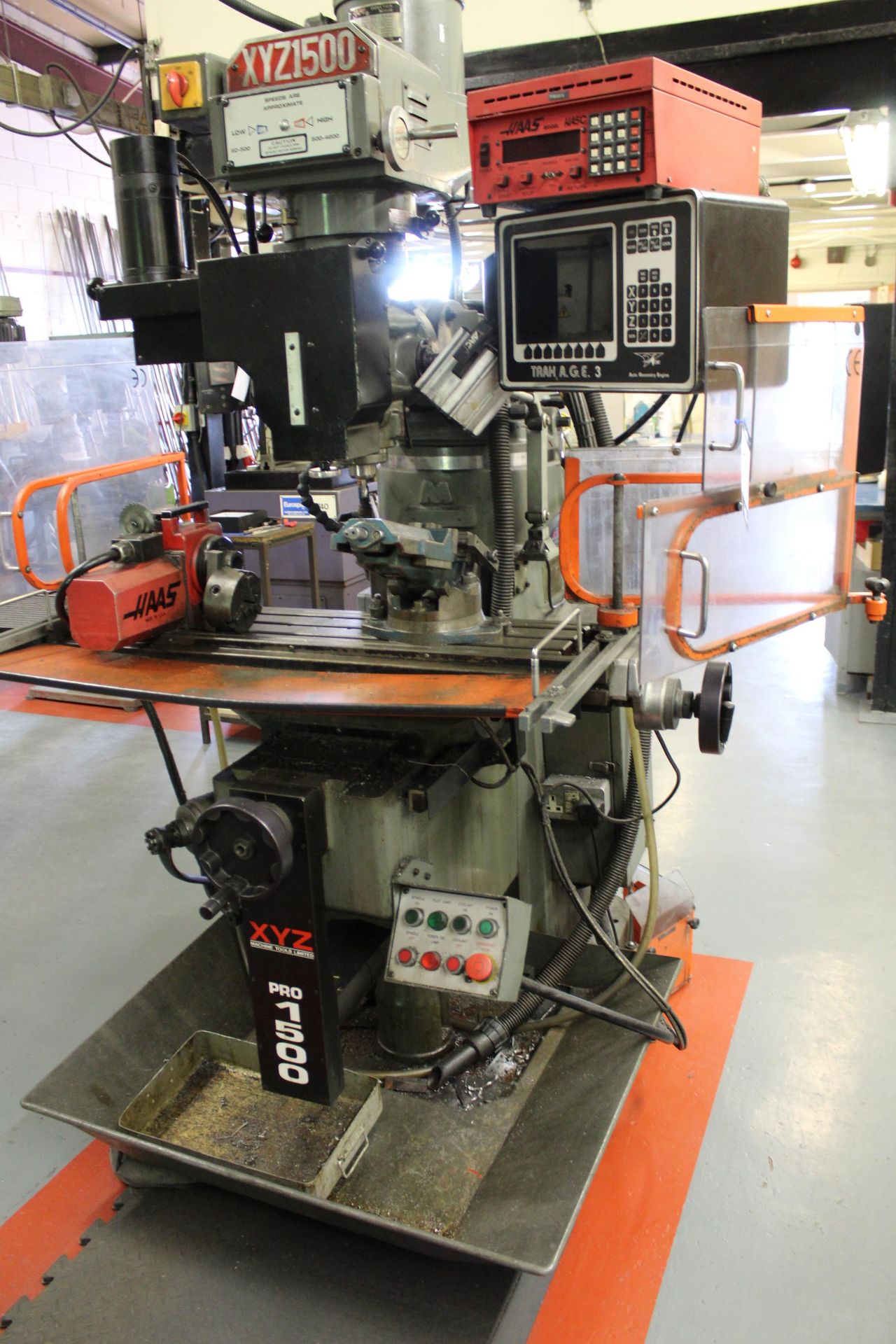 XYZ Machine Tools Pro 1500 VS 3-axis turret head milling machine Serial No. 971 976 (1998), table