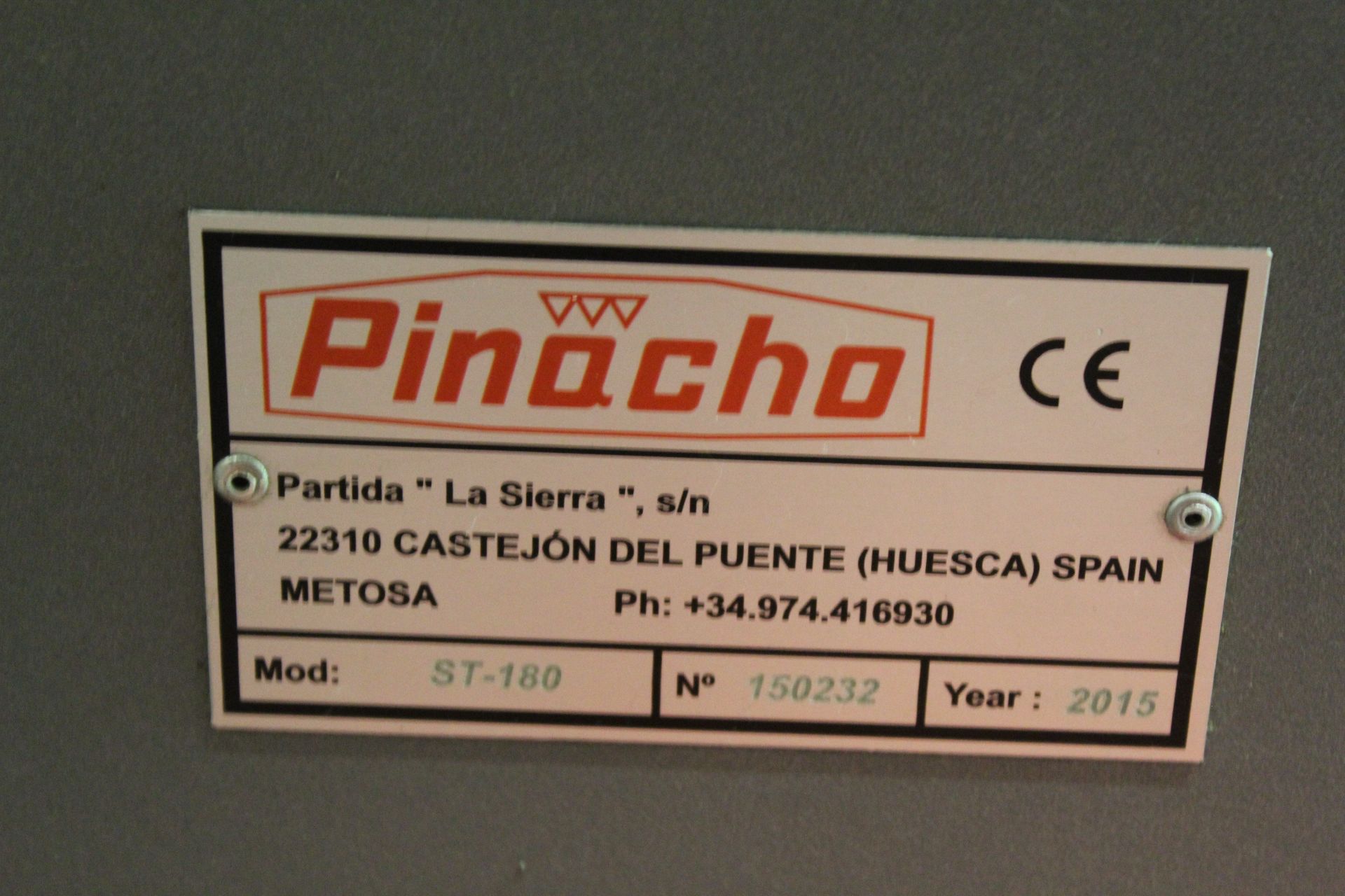 Pinacho ST180 x 750 2 axis high precision flatbed CNC lathe, Serial No. 150232 (2015), swing: 355mm, - Image 3 of 7