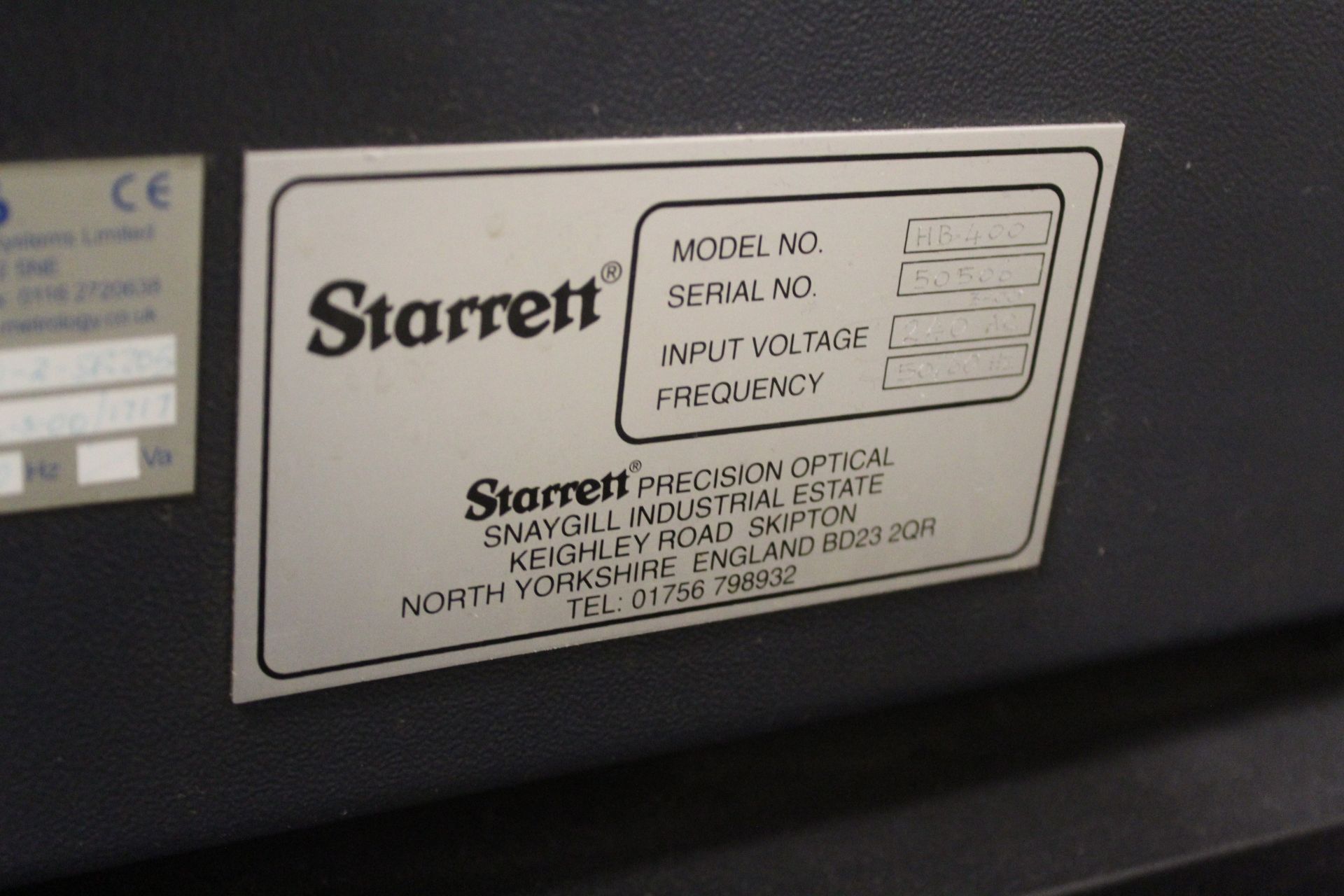 Starrett HB400 bench mounted shadowgraph, Serial No. 50506 with Quadra-Chek 2000 Model: QC2205-HH-NL - Image 4 of 7