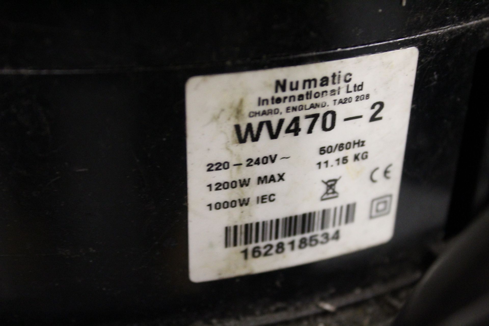 Numatic WV470-2 industrial vacuum, Serial No. 162818534 - Image 2 of 2