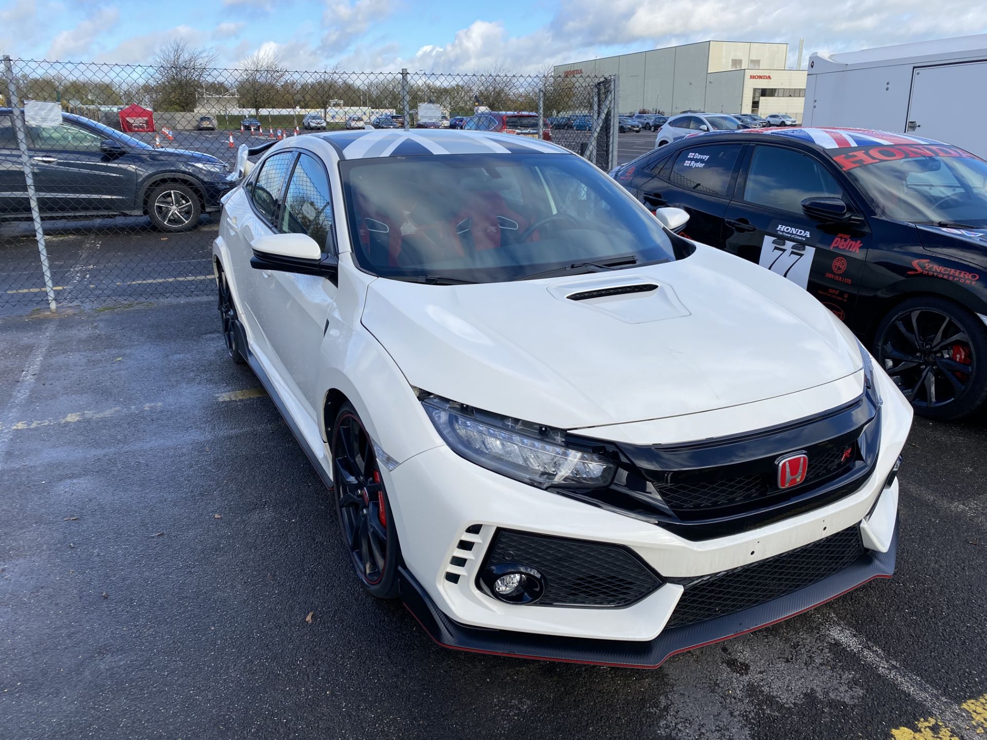 Honda Civic FK8 type R left hand drive race car, White paint finish, 2017 build, standard Type R