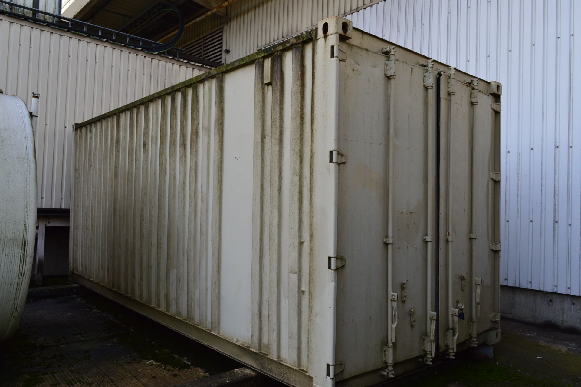 Steel Shipping container, 6m x 2.4m x 2.6m High with 3 Boltless Steel Pallet Racks (contents not