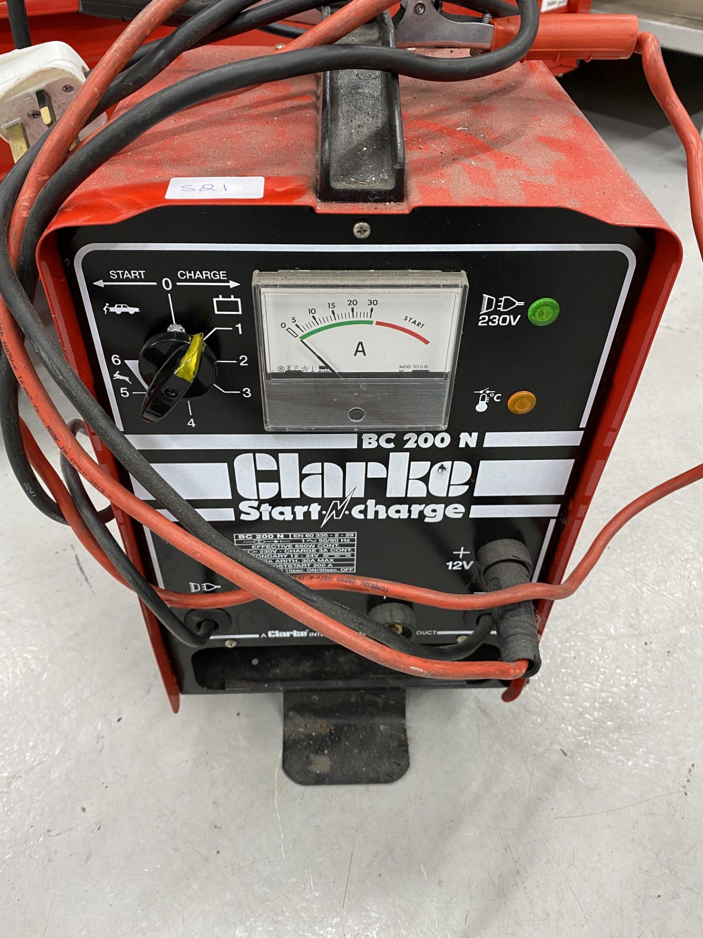 Clarke BC200N battery charger and starter on mobile trolley, 230 volts. S/No. H-13-126360. - Image 2 of 2