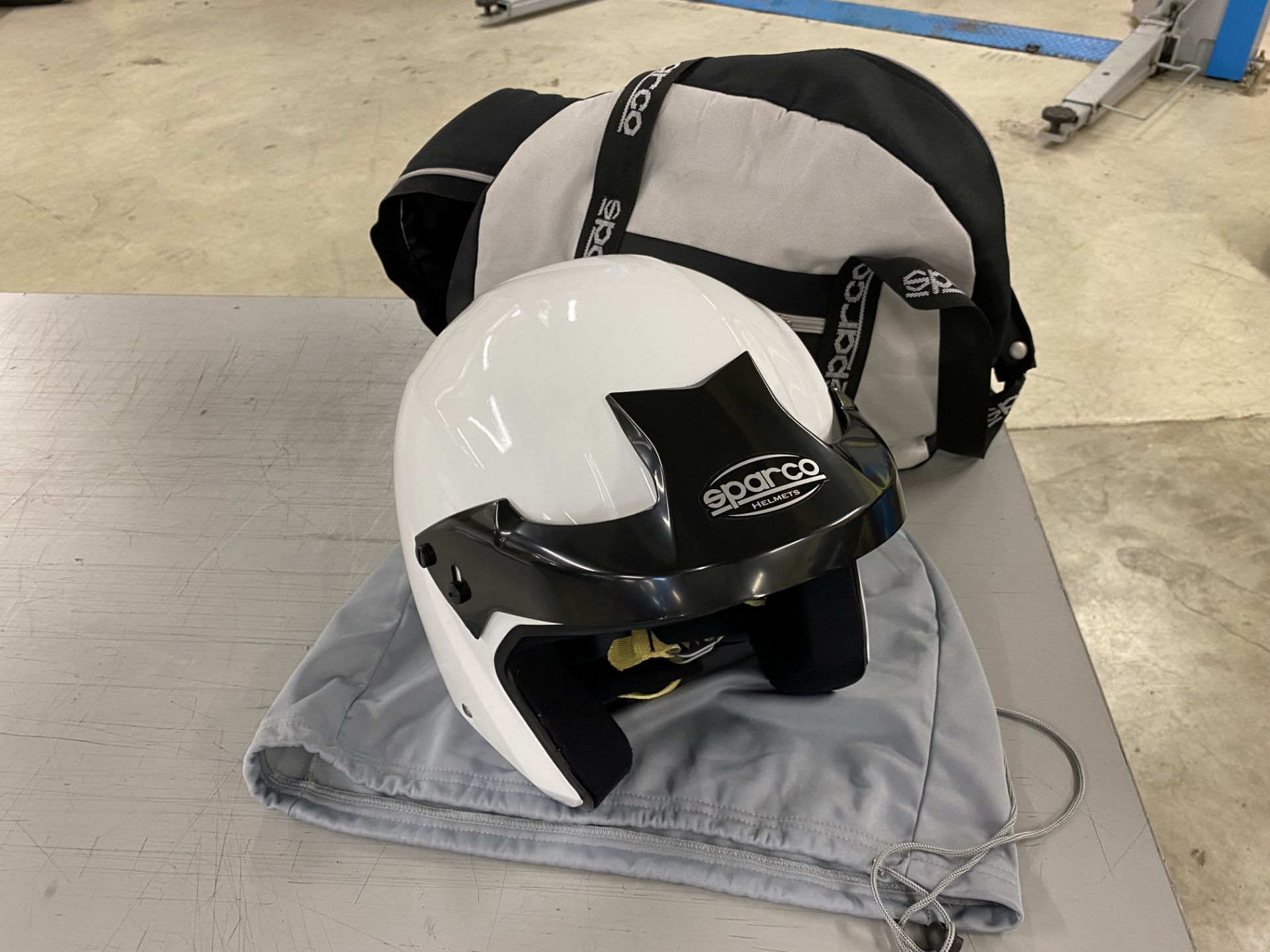 Sparco Jet Pro 2013 open face racing helmet with cover and storage bag size XL- 61 (Used)