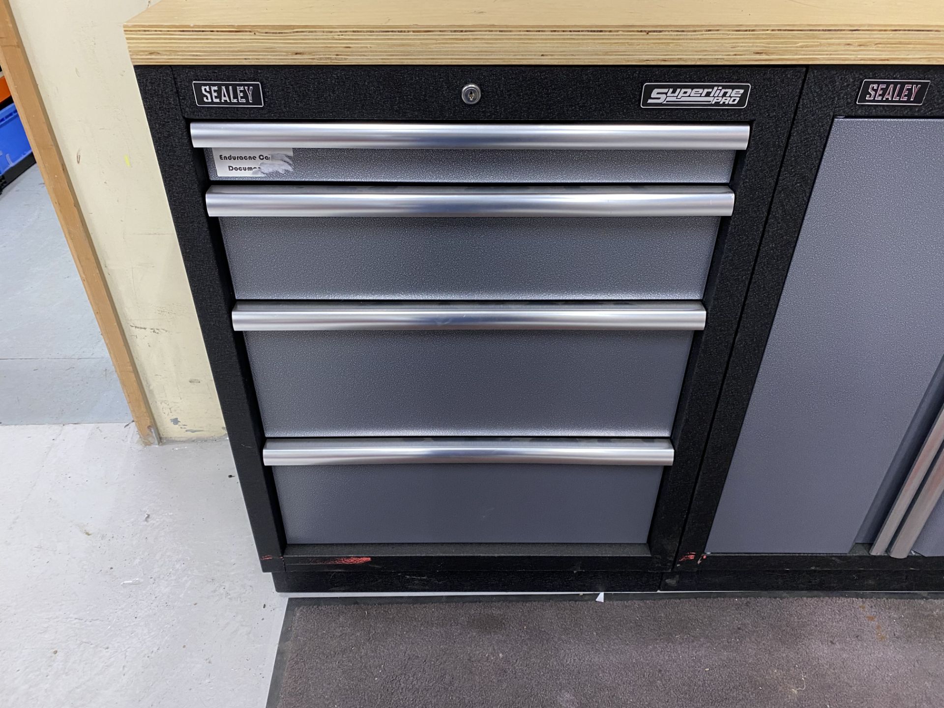 Sealey Superline pro workshop bench tool storage cabinets and cupboards in 3 sections. To include - Image 4 of 7