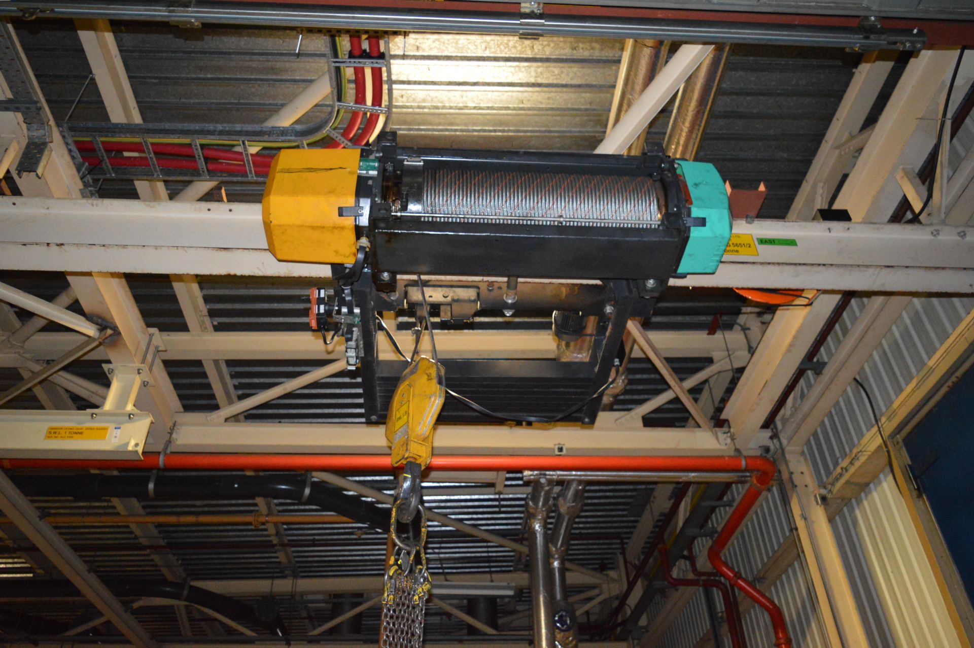 Euroblock, Travelling Wire Rope Hoist, Capacity 3500kg with Remote Control (Please note this lot