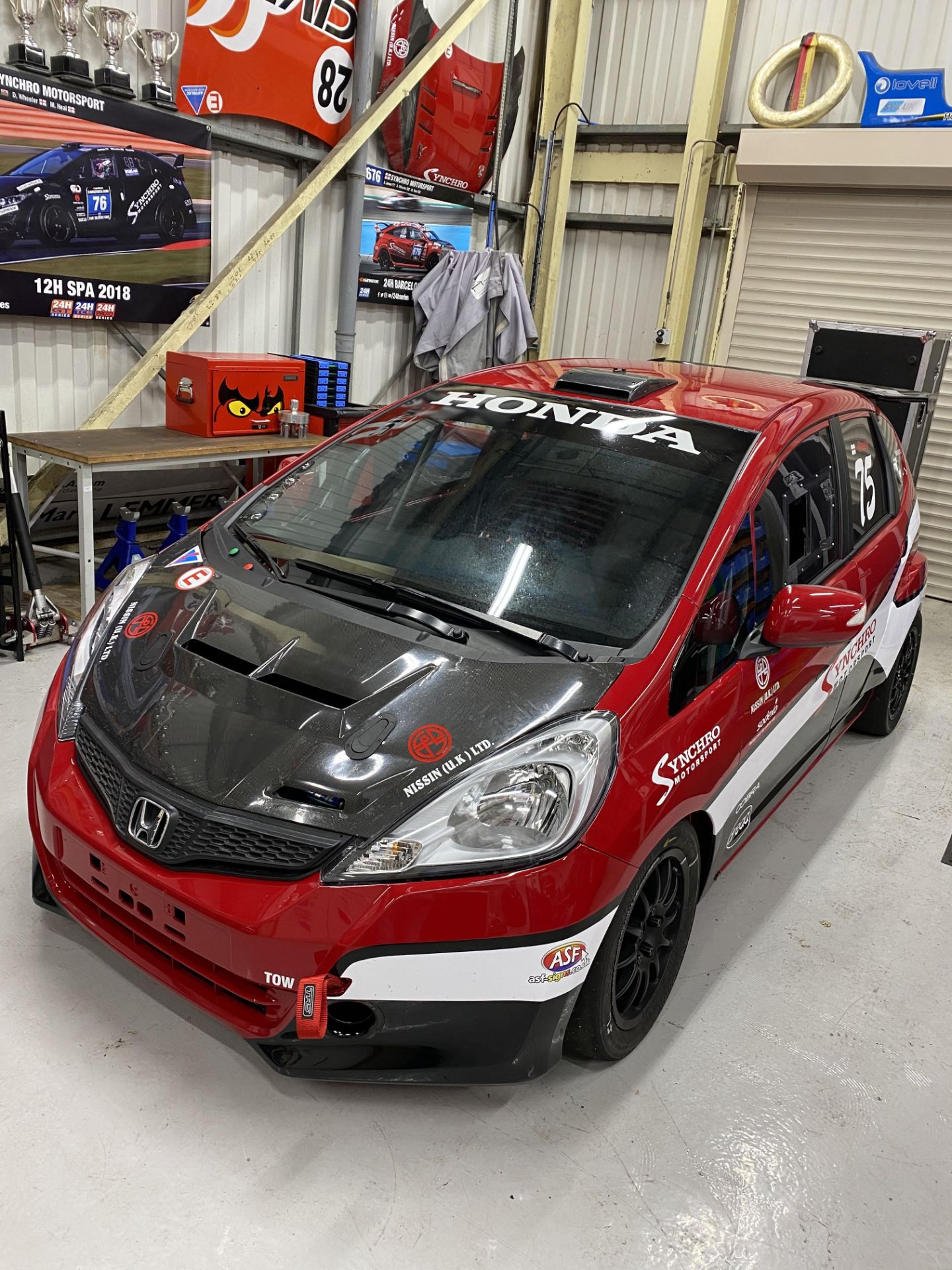 Honda Jazz left-hand drive race car, 2009 built Red paint finish, with 2.0L petrol Type R engine,