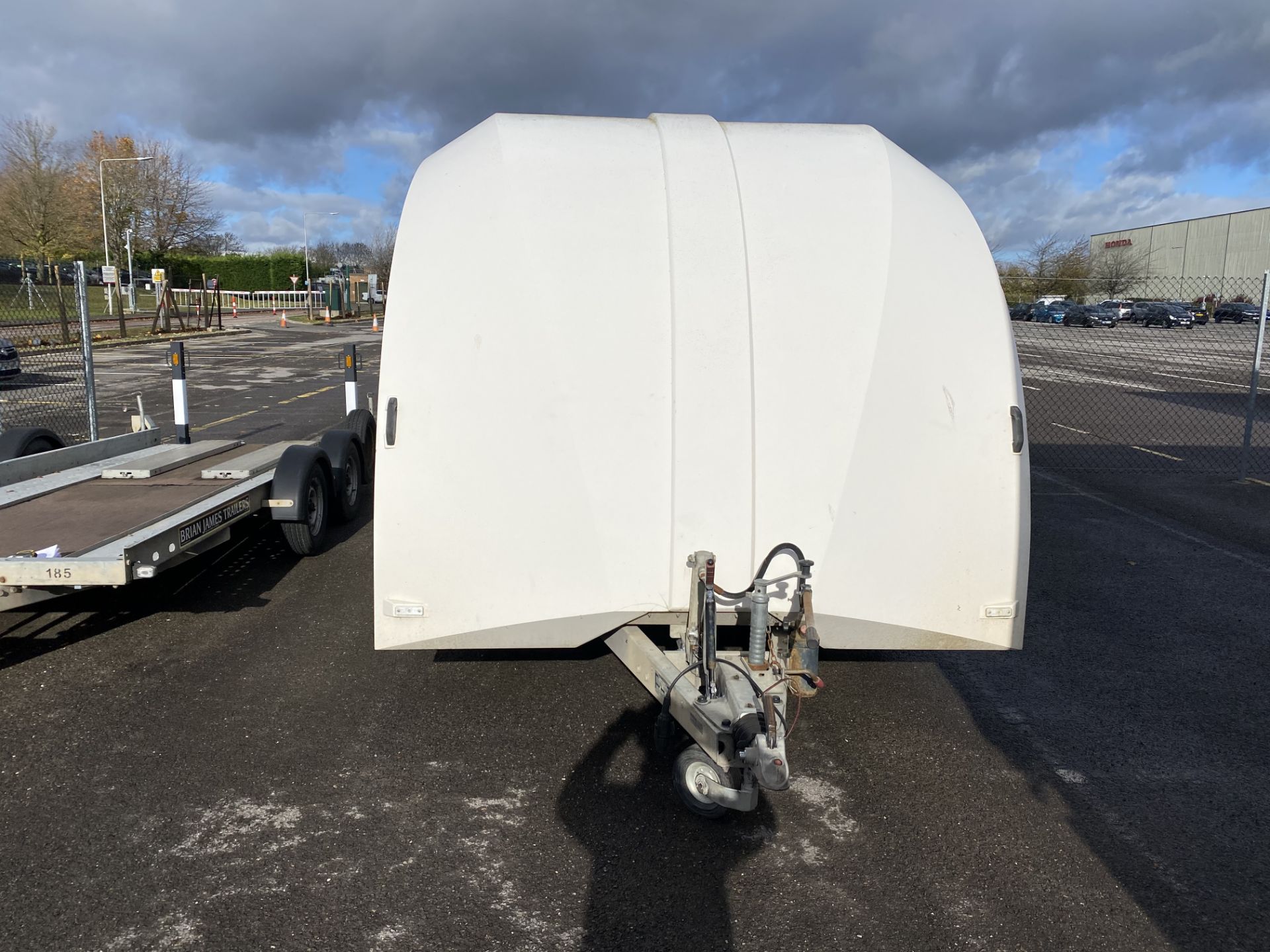 Brian James Trailers covered race car transporter 4 trailer with drive up ramp with side door, 5. - Image 6 of 8