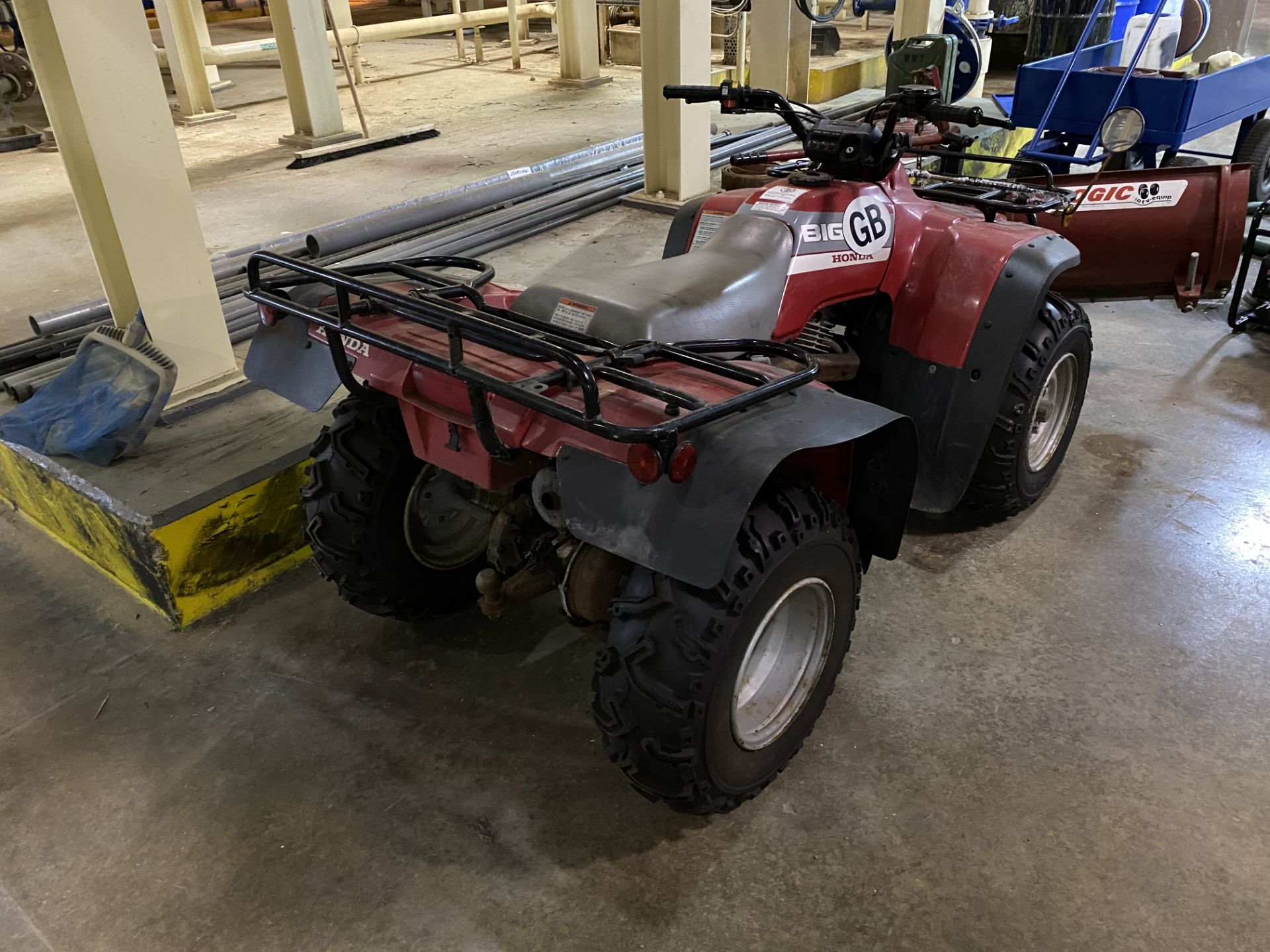 Honda Big Red 300 4 x 4 quad bike fitted with Logic 1500mm snow plough, 422 recorded hours on the - Image 3 of 6