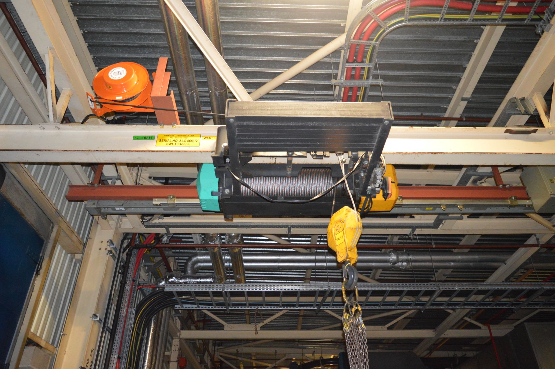 Euroblock, Travelling Wire Rope Hoist, Capacity 3500kg with Remote Control (Please note this lot - Image 2 of 3