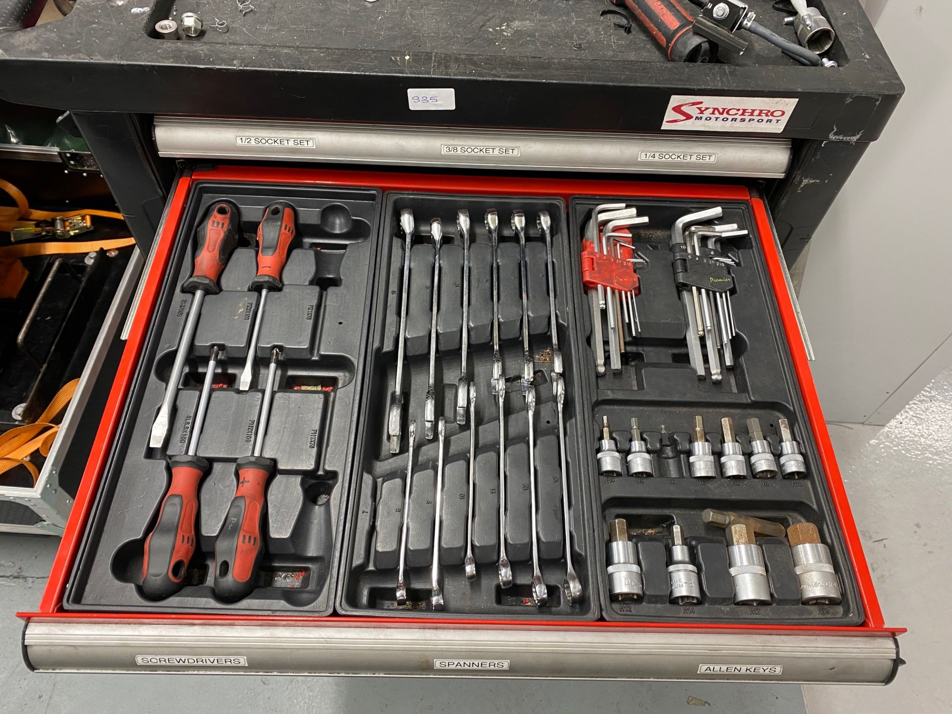 Sealey Premier 8 drawer mobile toolbox including the following tools, metric sockets 10-32mm, 1/ - Image 3 of 10