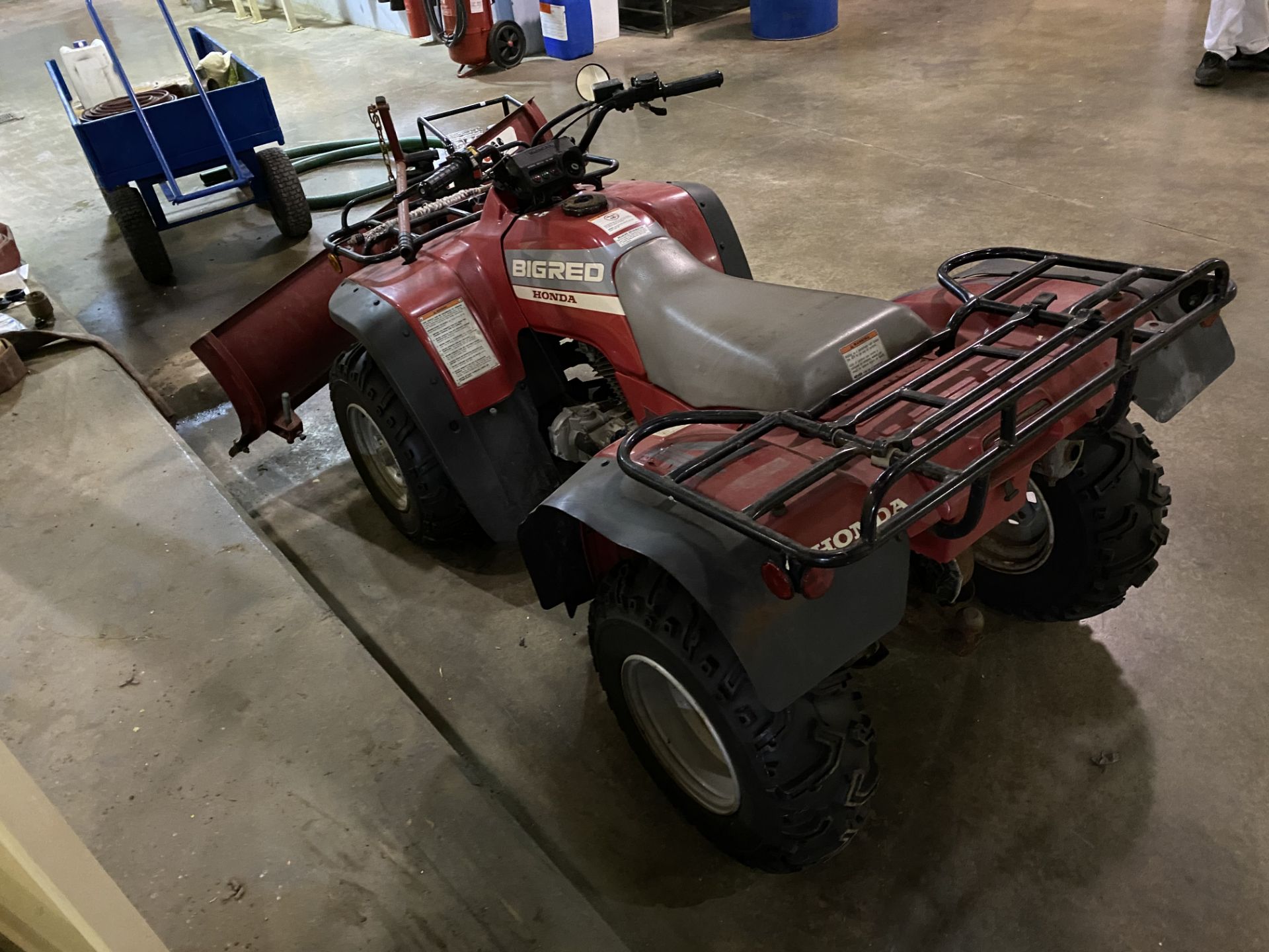 Honda Big Red 300 4 x 4 quad bike fitted with Logic 1500mm snow plough, 422 recorded hours on the - Image 4 of 6