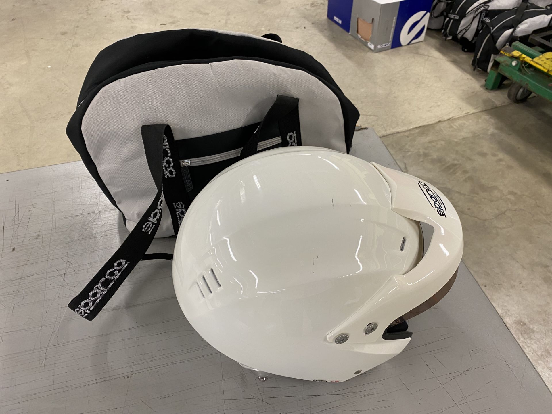 Sparco WTXJ-5i open face racing helmet with microphone and connector with cover and storage bag size - Image 2 of 4