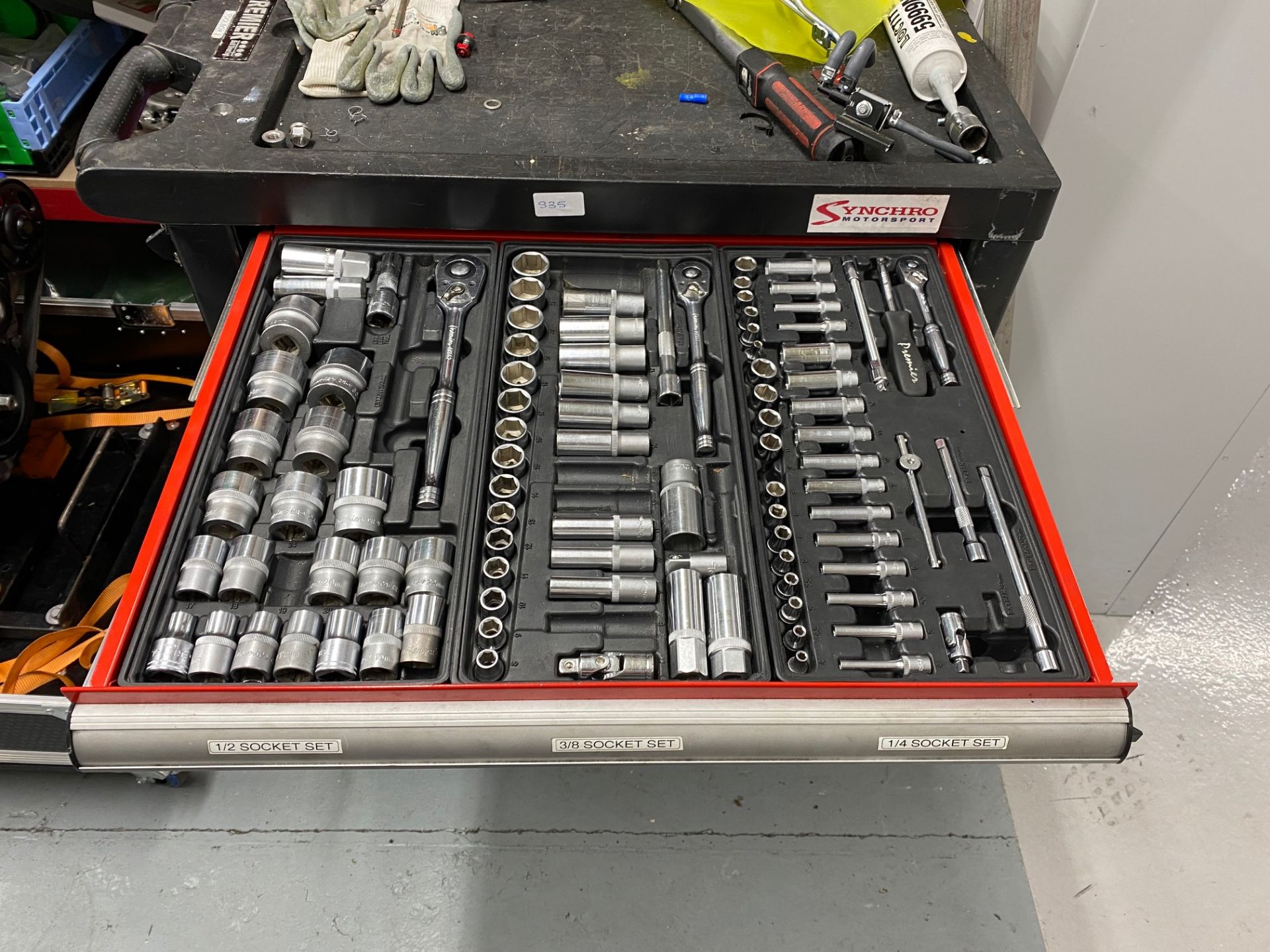 Sealey Premier 8 drawer mobile toolbox including the following tools, metric sockets 10-32mm, 1/ - Image 2 of 10