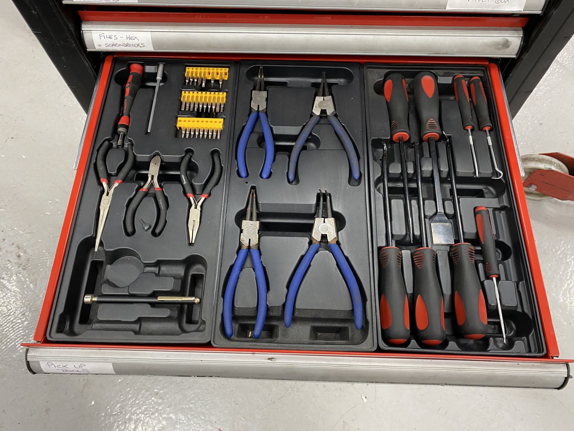 Sealey 10 drawer mobile toolbox including the following tools, rings and open ended spanners 7mm- - Image 6 of 11