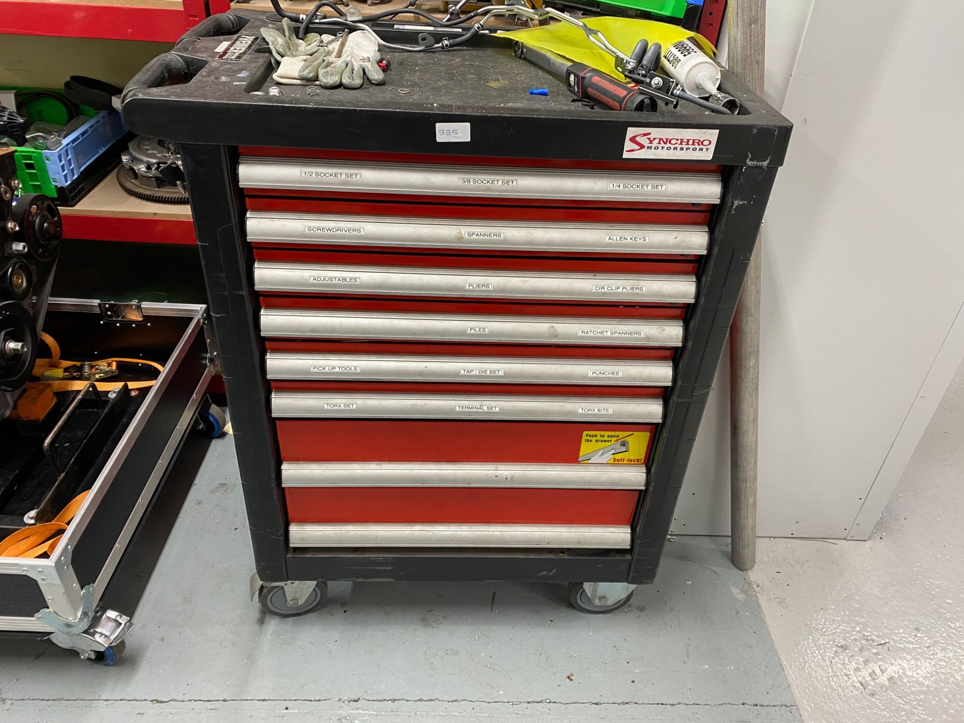 Sealey Premier 8 drawer mobile toolbox including the following tools, metric sockets 10-32mm, 1/