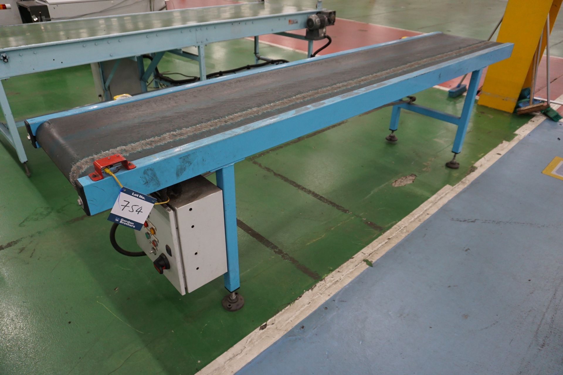 2 x Unbranded PVC belt conveyors