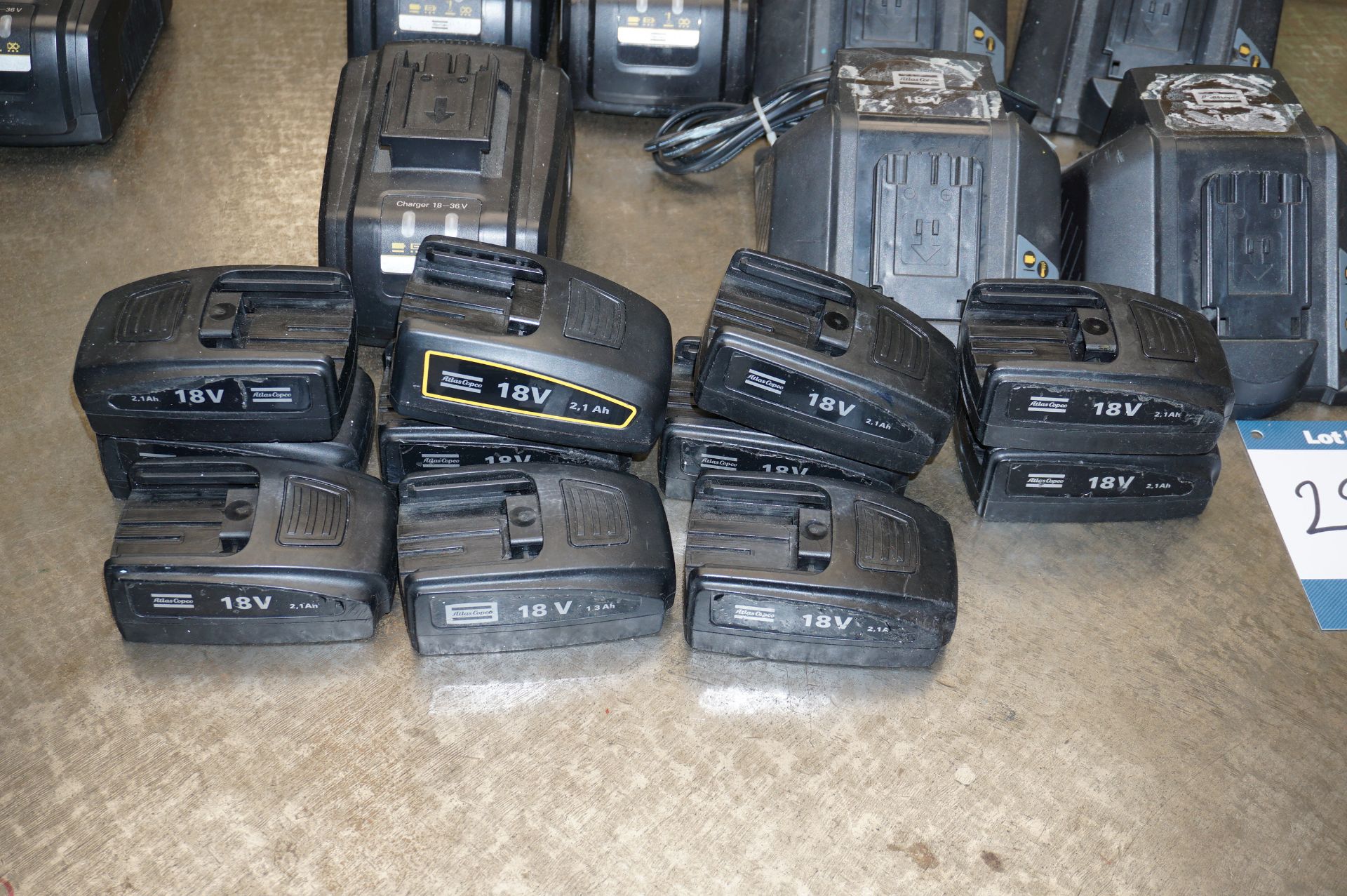 9 x Atlas Copco 18 Volt charging units and 11 x 18 volt batteries - Image 4 of 4