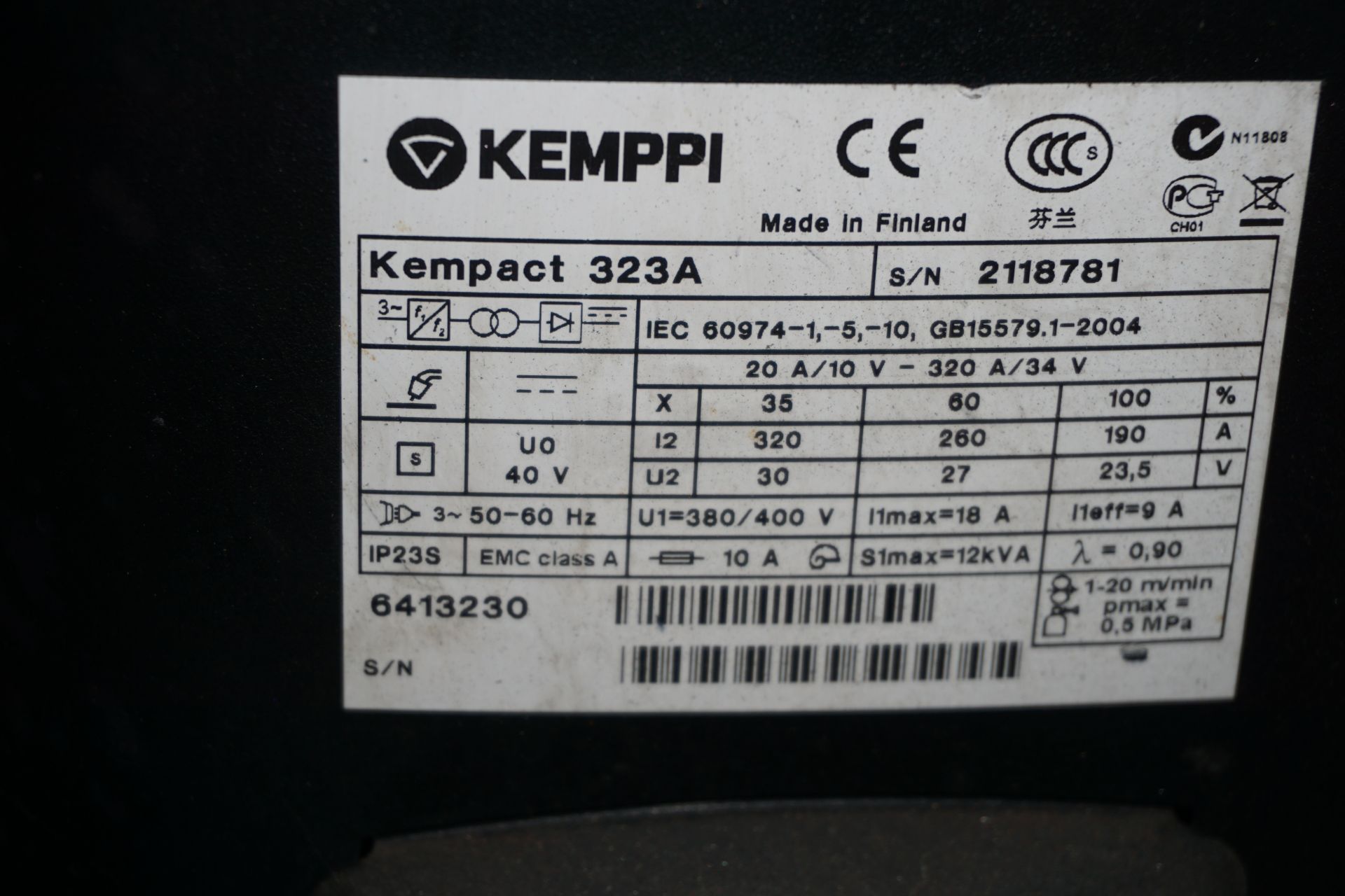 Kemppi Kempact 323A portable MiG welder - Image 4 of 4