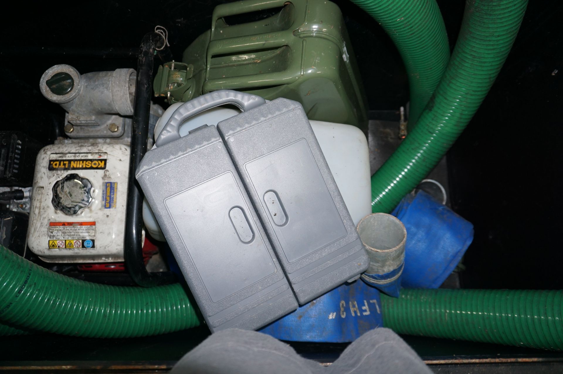 Steel hazardous chemical storage chest with Koshin portable water pump and ancillary equipment - Image 4 of 5