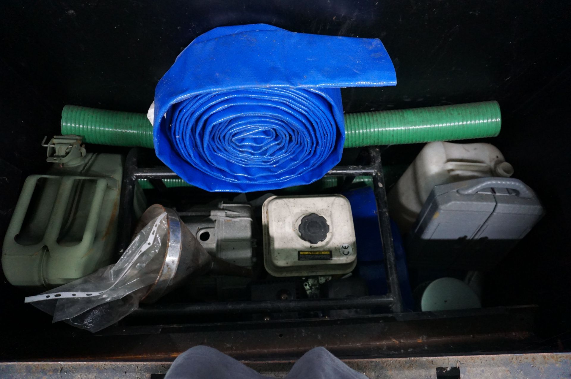 Steel hazardous chemical storage chest with portable water pump and ancillary equipment - Image 2 of 6