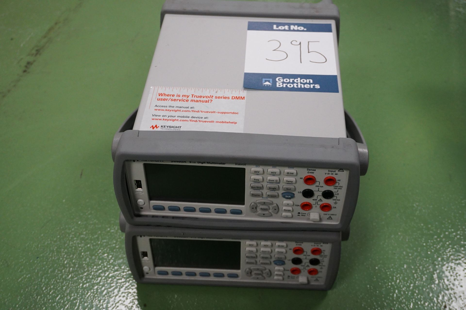 2 x Keysight 34465A 6 1/2 Digit Multimeters with readout screen