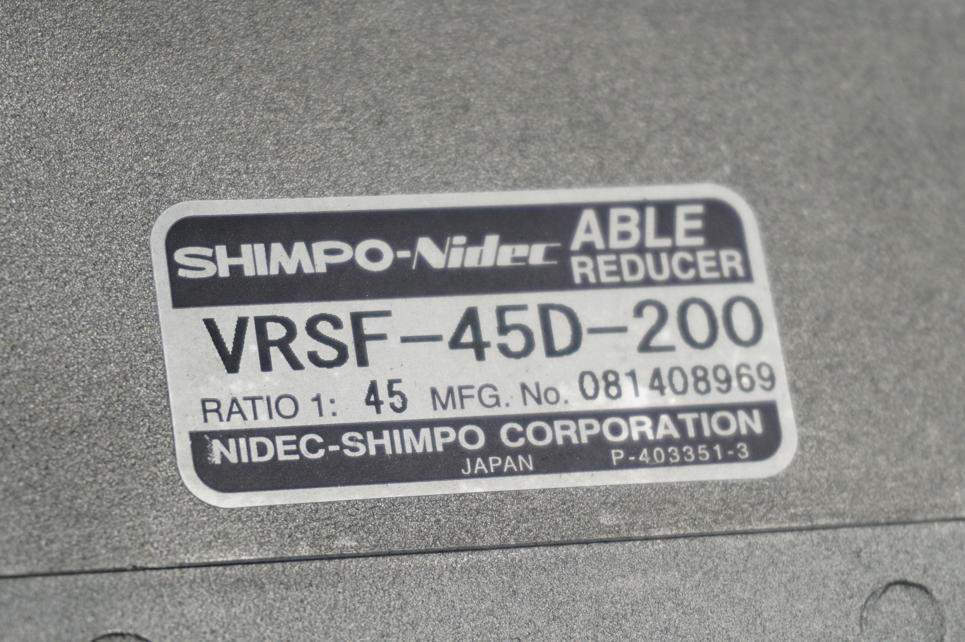 Shimpo-Nidec VRSF-45D-200 able reducer - Image 3 of 3