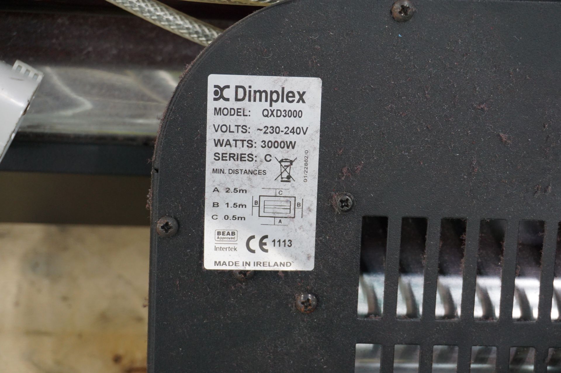 3 x Dimplex QXD 3000 3000kw double halogen lamp heaters - Image 4 of 4