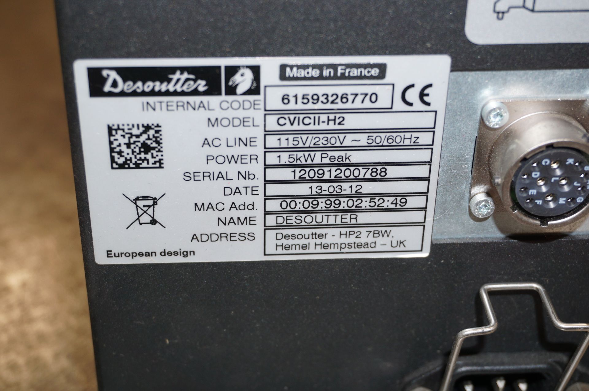 Desoutter ECA15 right angle electric nutrunner with a Desoutter CVIC II H2 control unit - Image 3 of 3