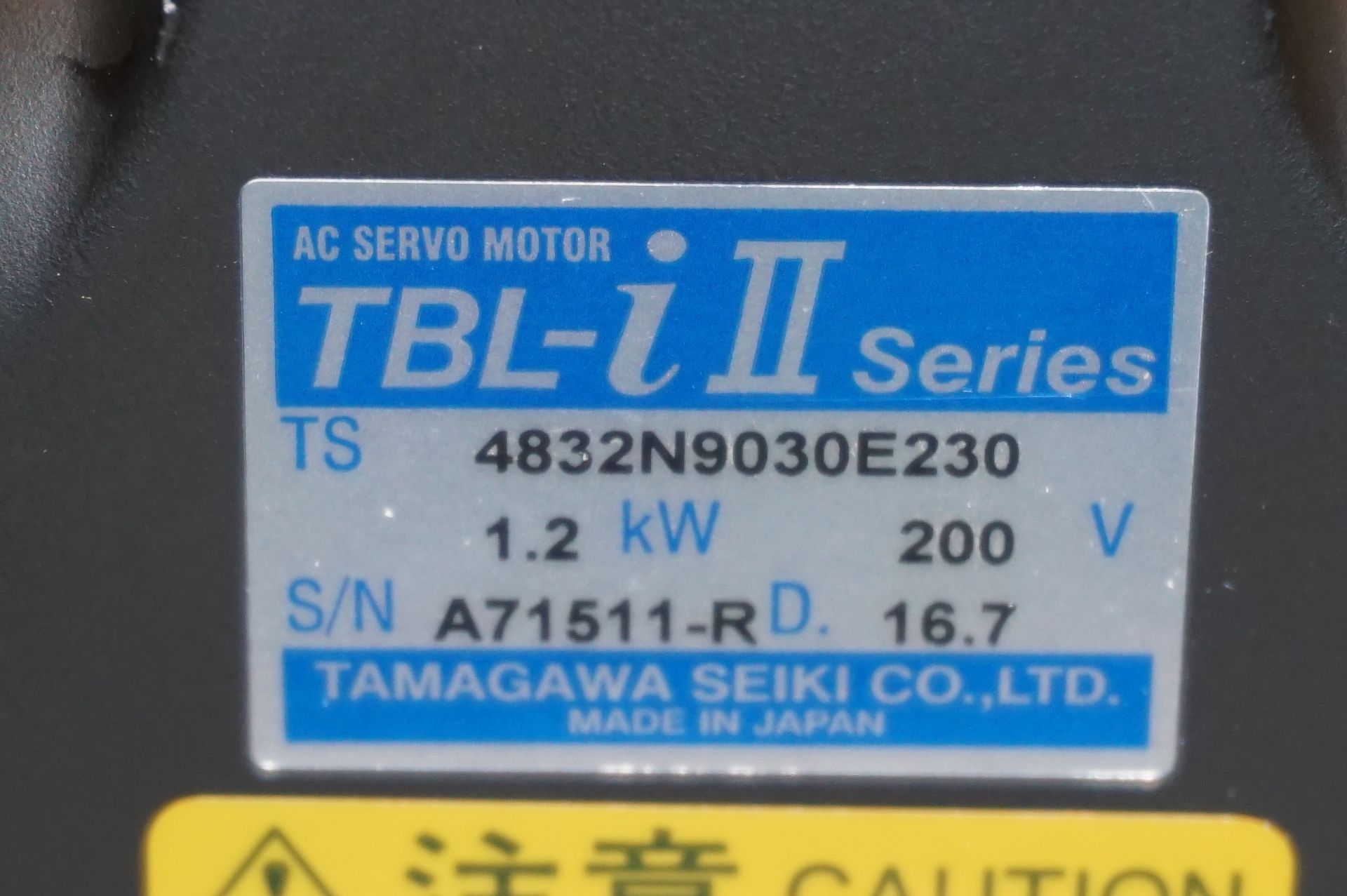 Tamagawa TBL-I Series YAA151 AC servo motor - Image 3 of 3