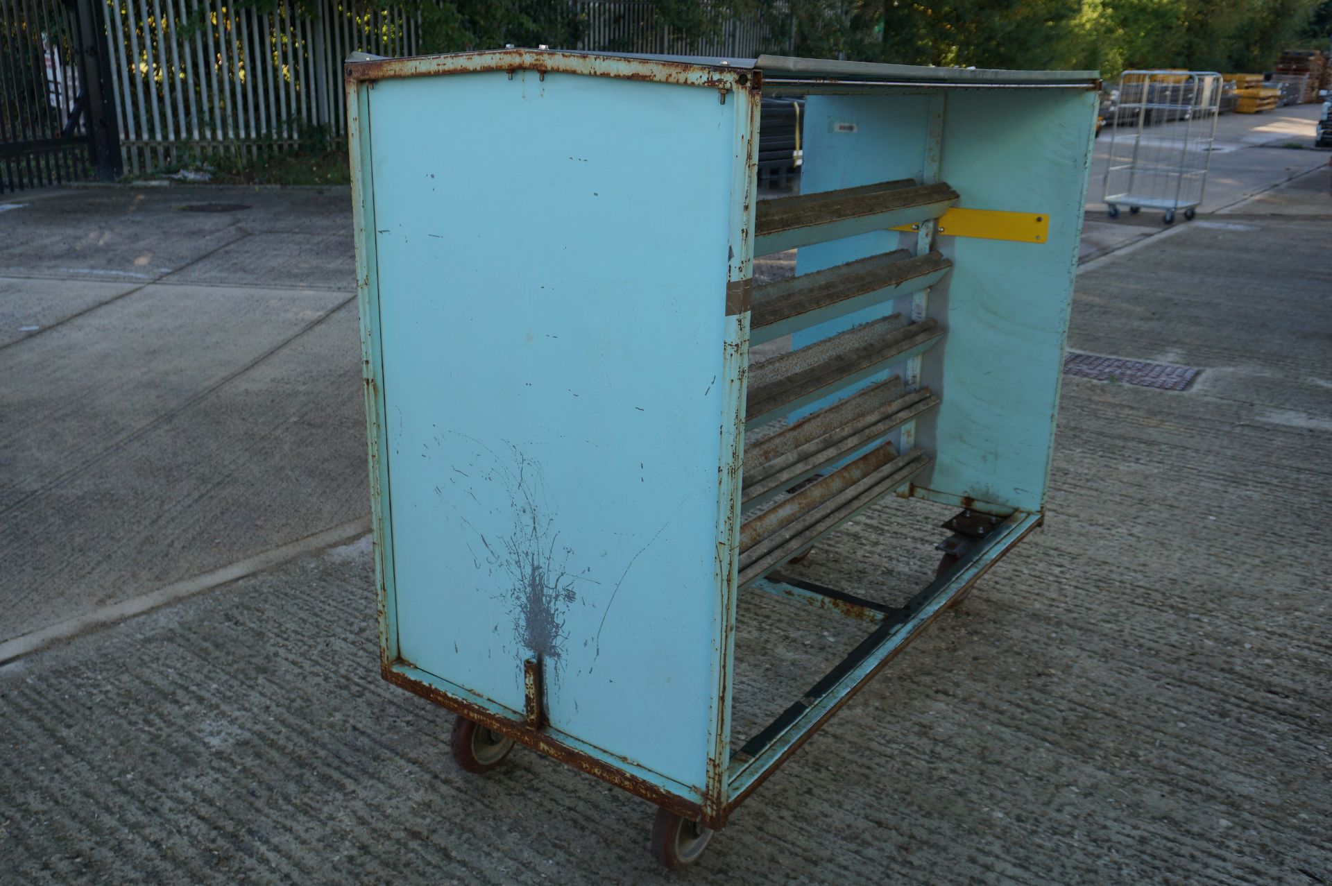 10 x Light blue steel framed profile trolleys - Image 2 of 4