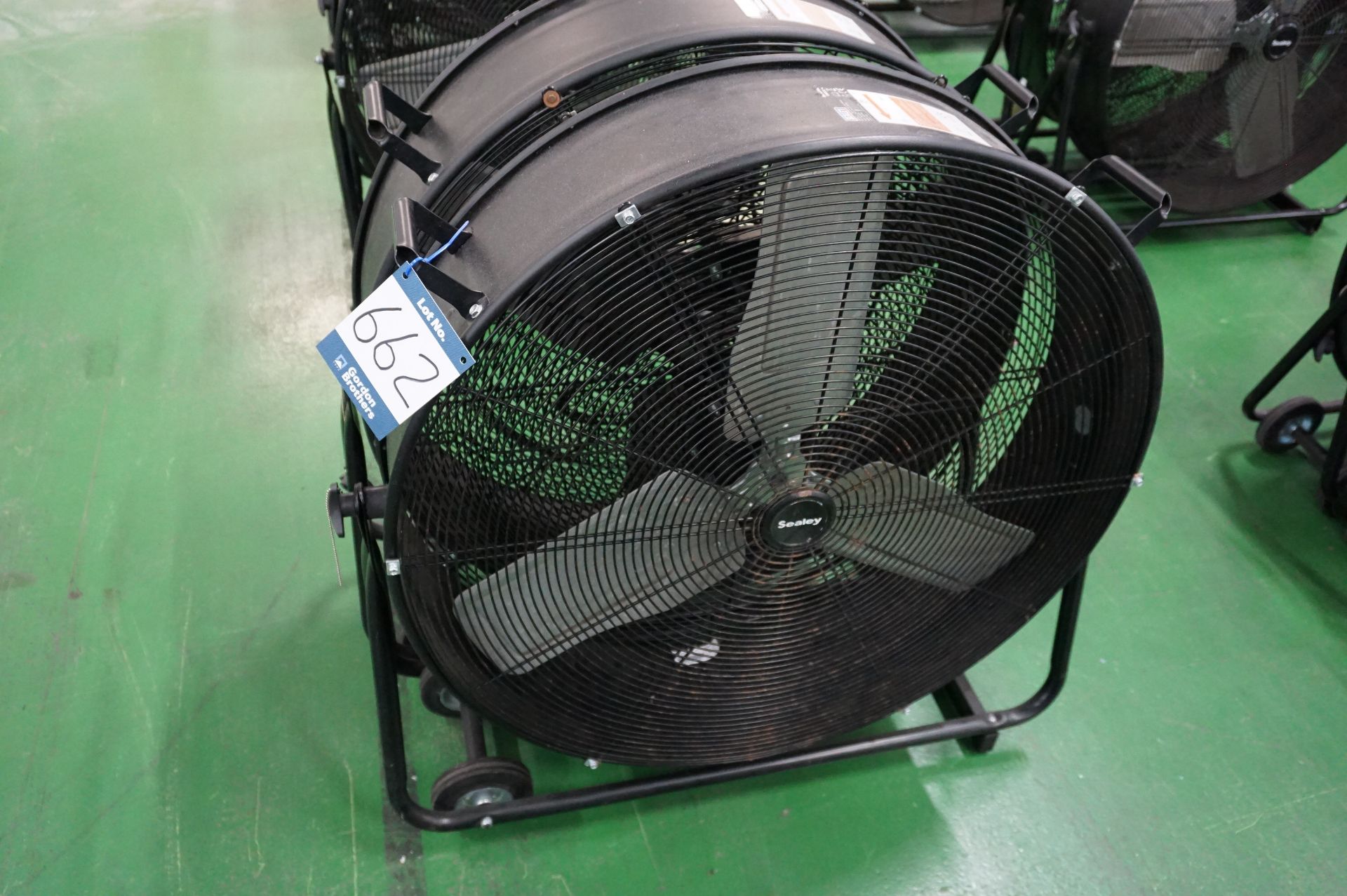 2 x Sealey HVD30v2 mobile dual speed industrial fans