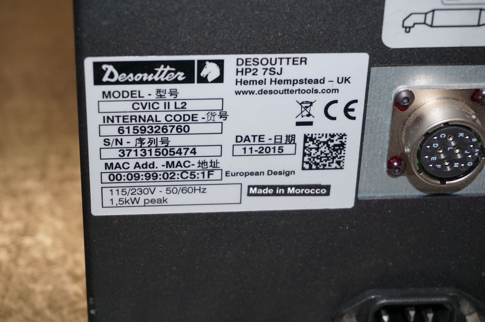 Desoutter ECA15 right angle electric nutrunner with a Desoutter CVIC II L2 control unit - Image 3 of 3