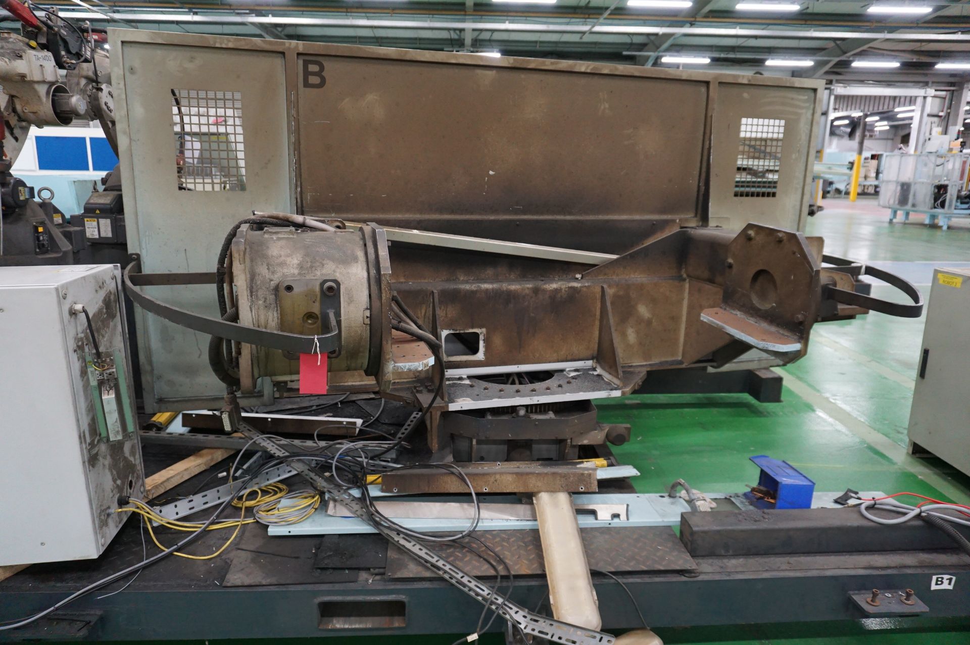 Box frame mounted MiG welding robot cell with 2 x Panasonic TA-1400 G3 6-axis MiG robot welders with - Image 16 of 16