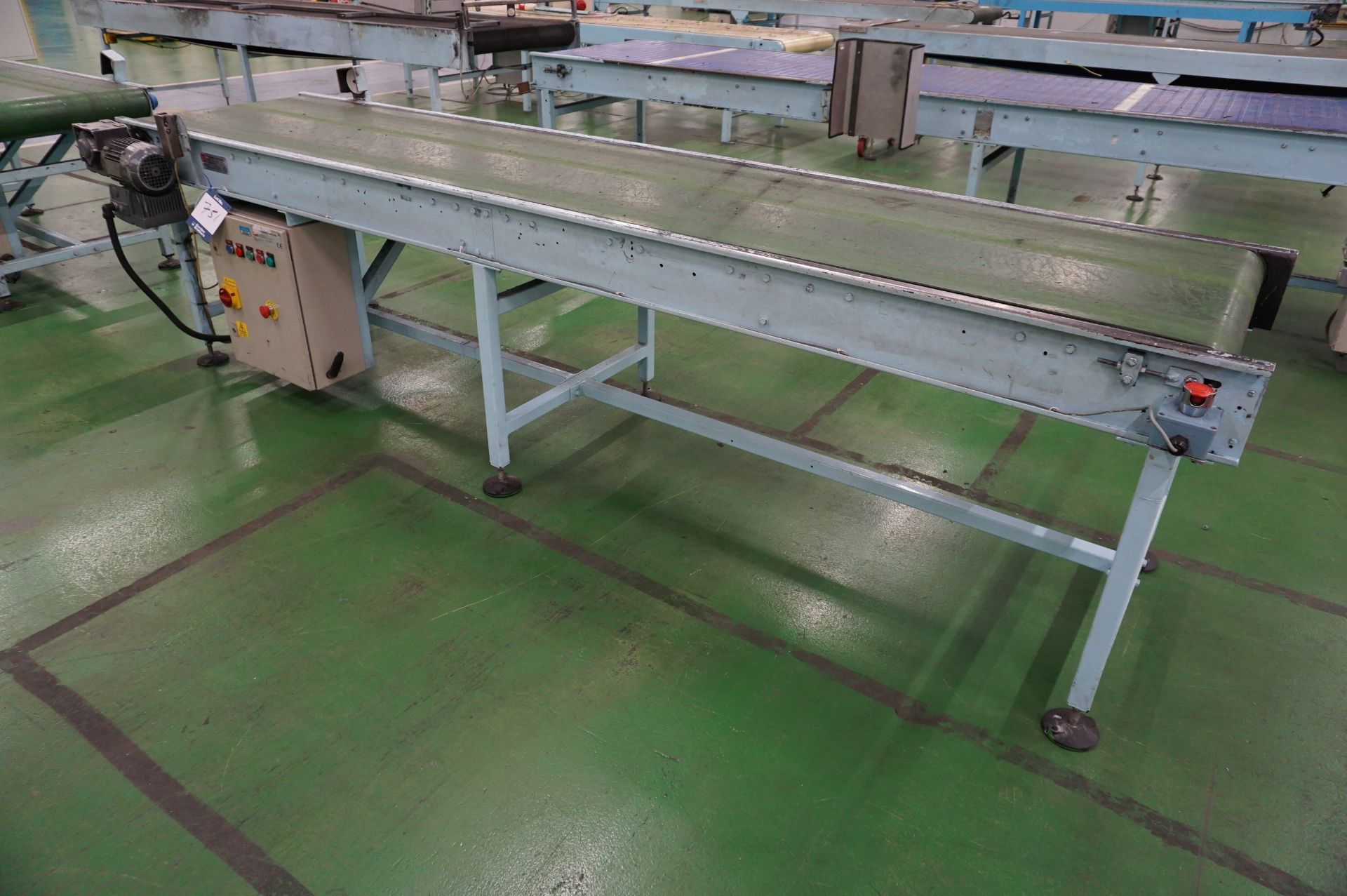 2 x Mobility Engineering motorized PVC belt conveyors