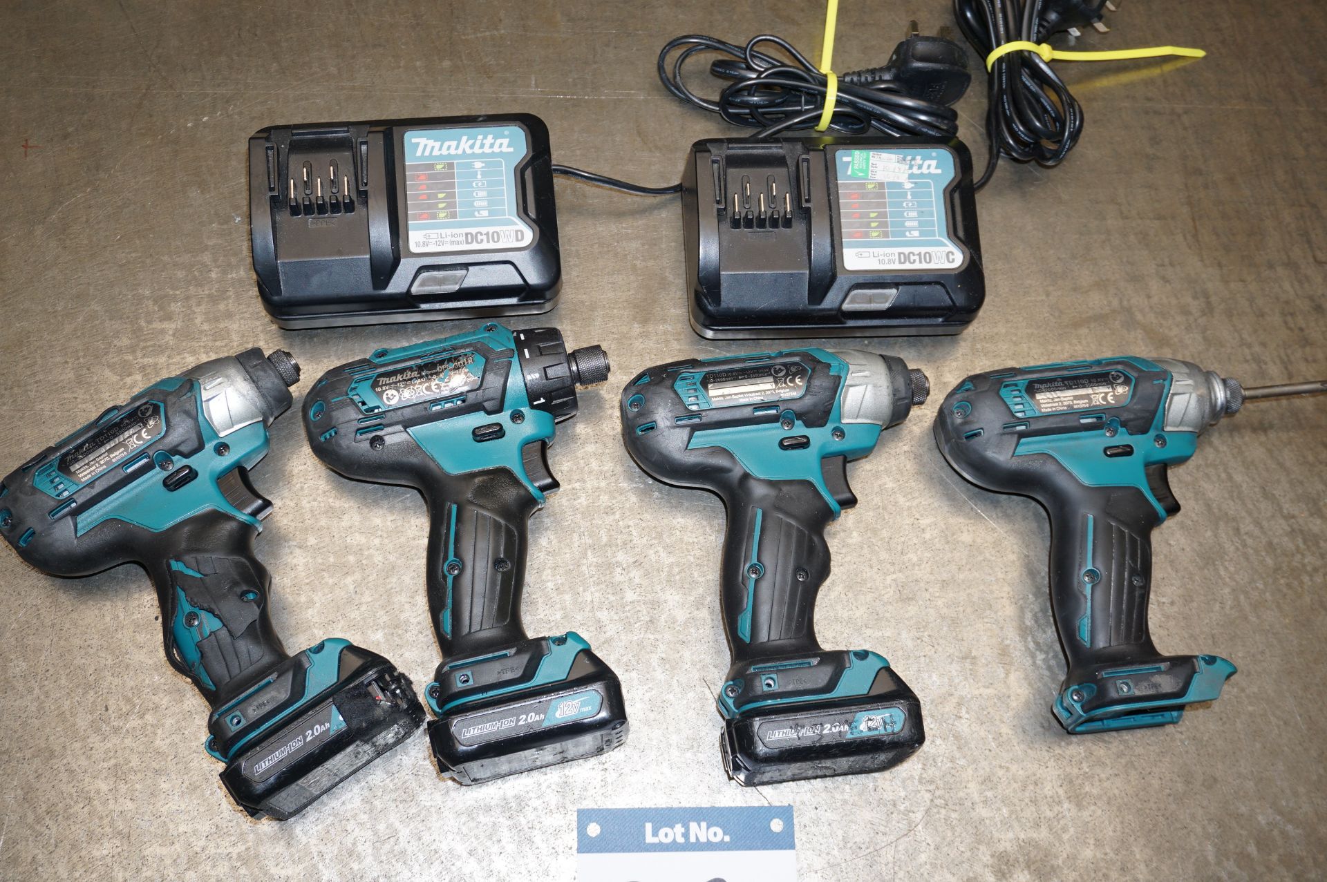 3 x Makita TD110D Cordless impact drivers and 1 x Makita DF603D cordless impact driver with 2 x char - Image 2 of 2