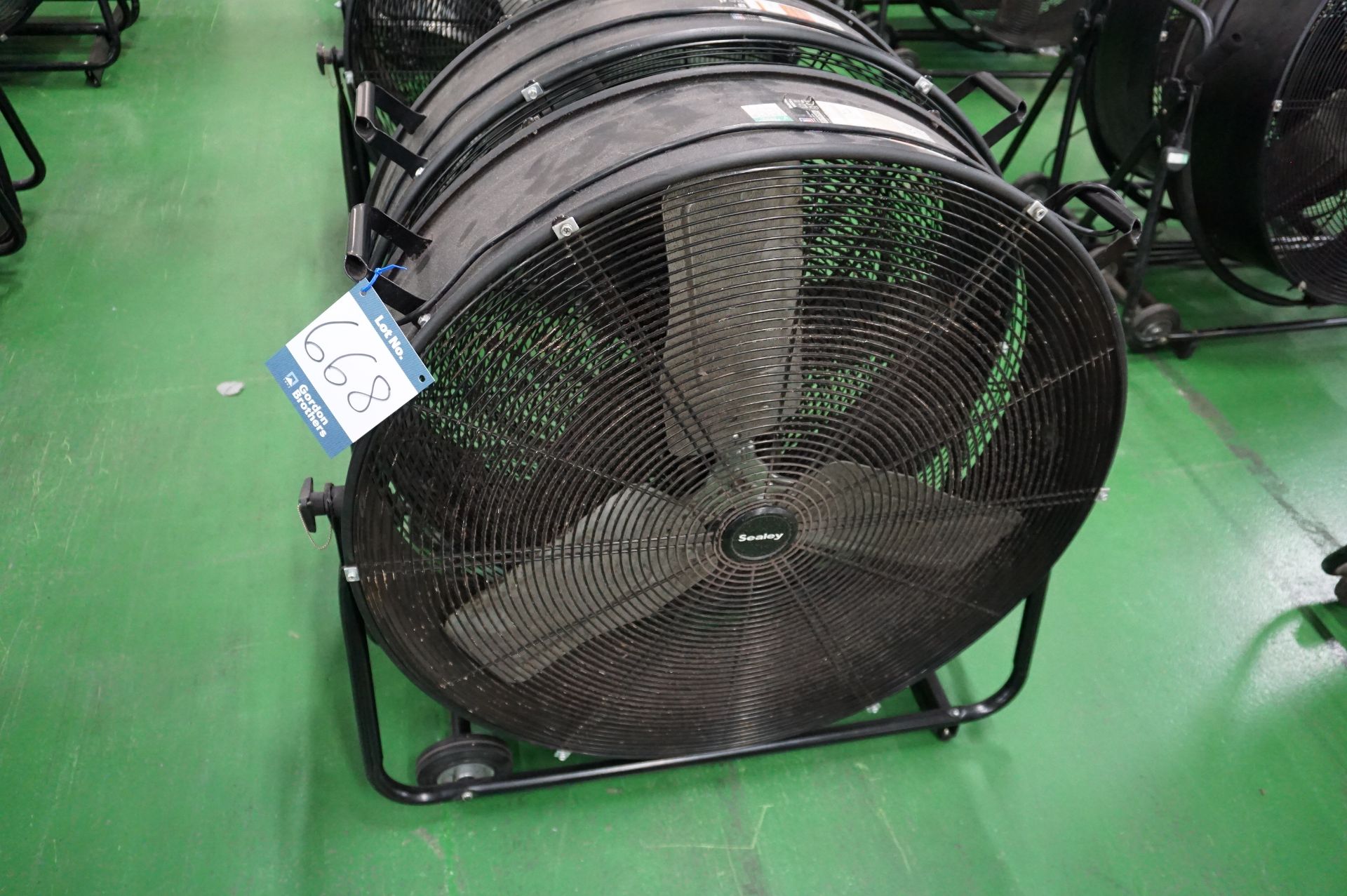 2 x Sealey HVD30v2 mobile dual speed industrial fans