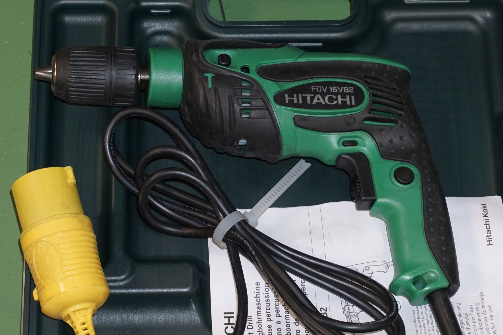 2 x Hitachi FDV16V82 110v impact drill with 1 x carry case - Image 3 of 3