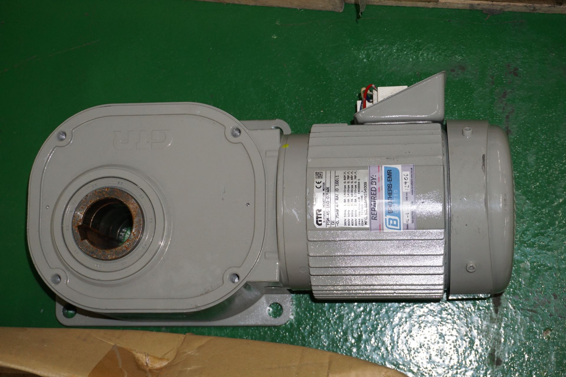 1 x GTR F2S3ON010 3-phase motor with 1 x GTR FSM-45-160-075wx 3-phase induction motor with 1 x Mitsu - Image 6 of 7