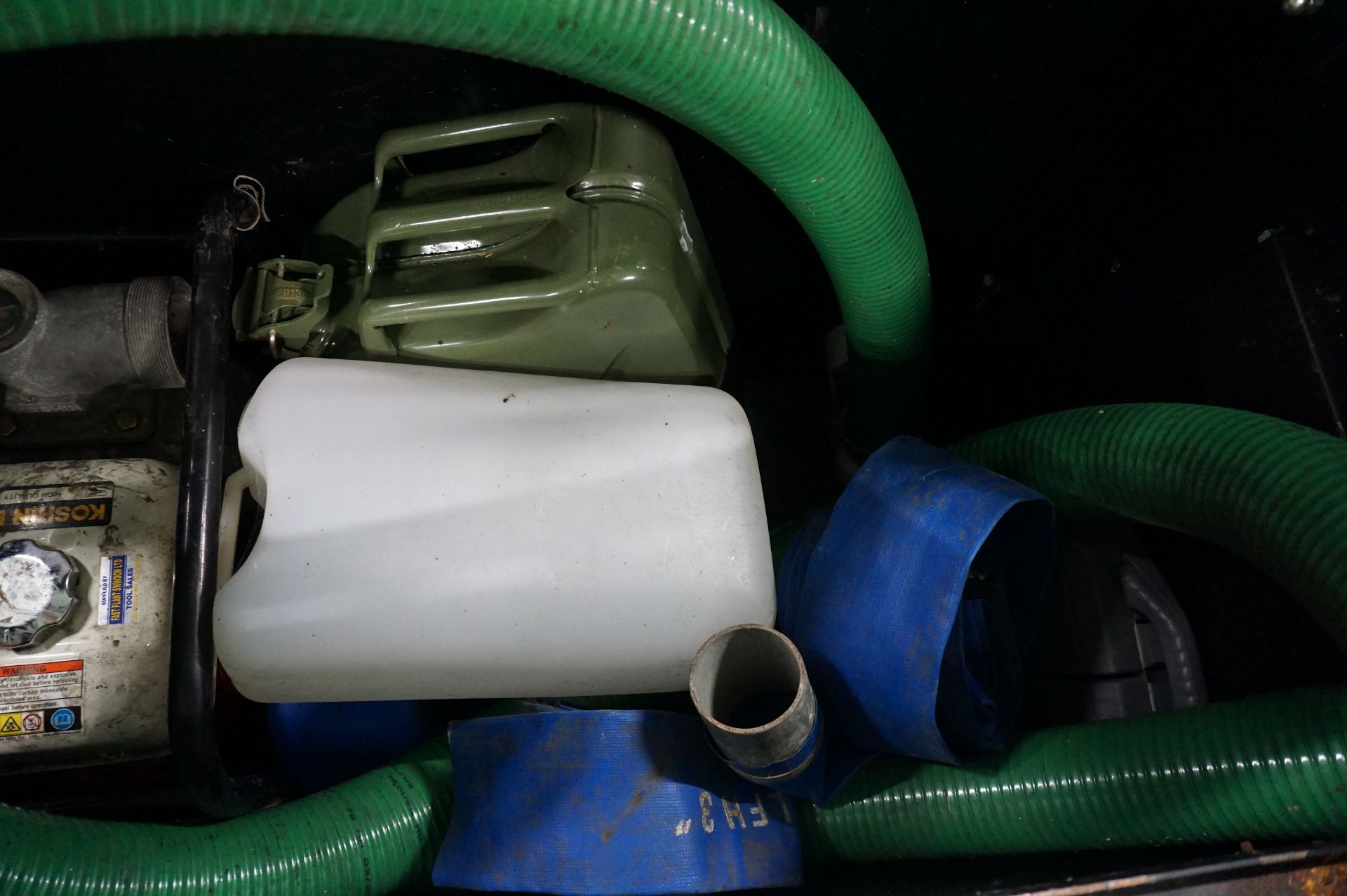 Steel hazardous chemical storage chest with Koshin portable water pump and ancillary equipment - Image 3 of 5