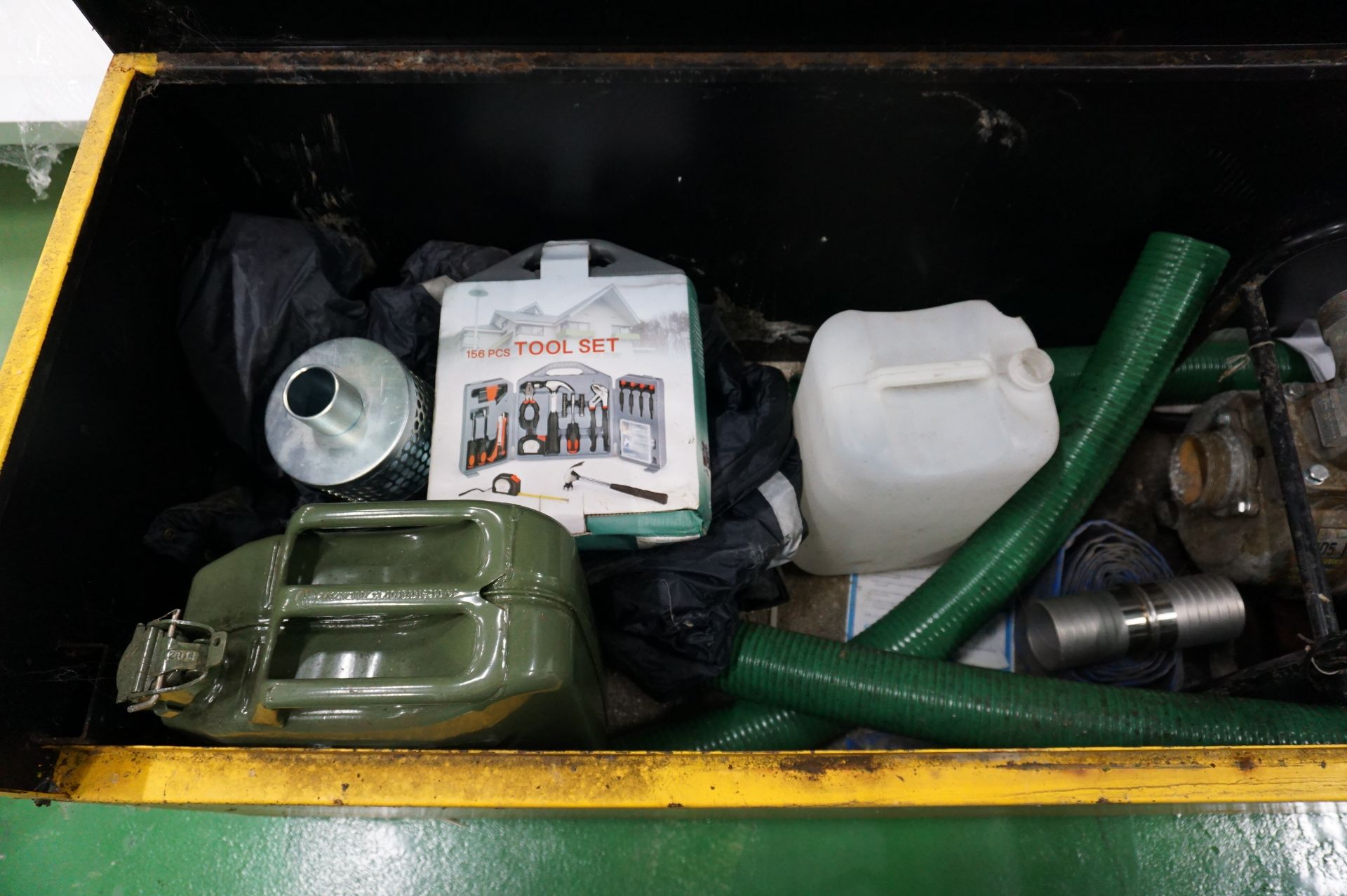 Steel hazardous chemical storage chest with Koshin portable water pump and ancillary equipment - Image 3 of 6