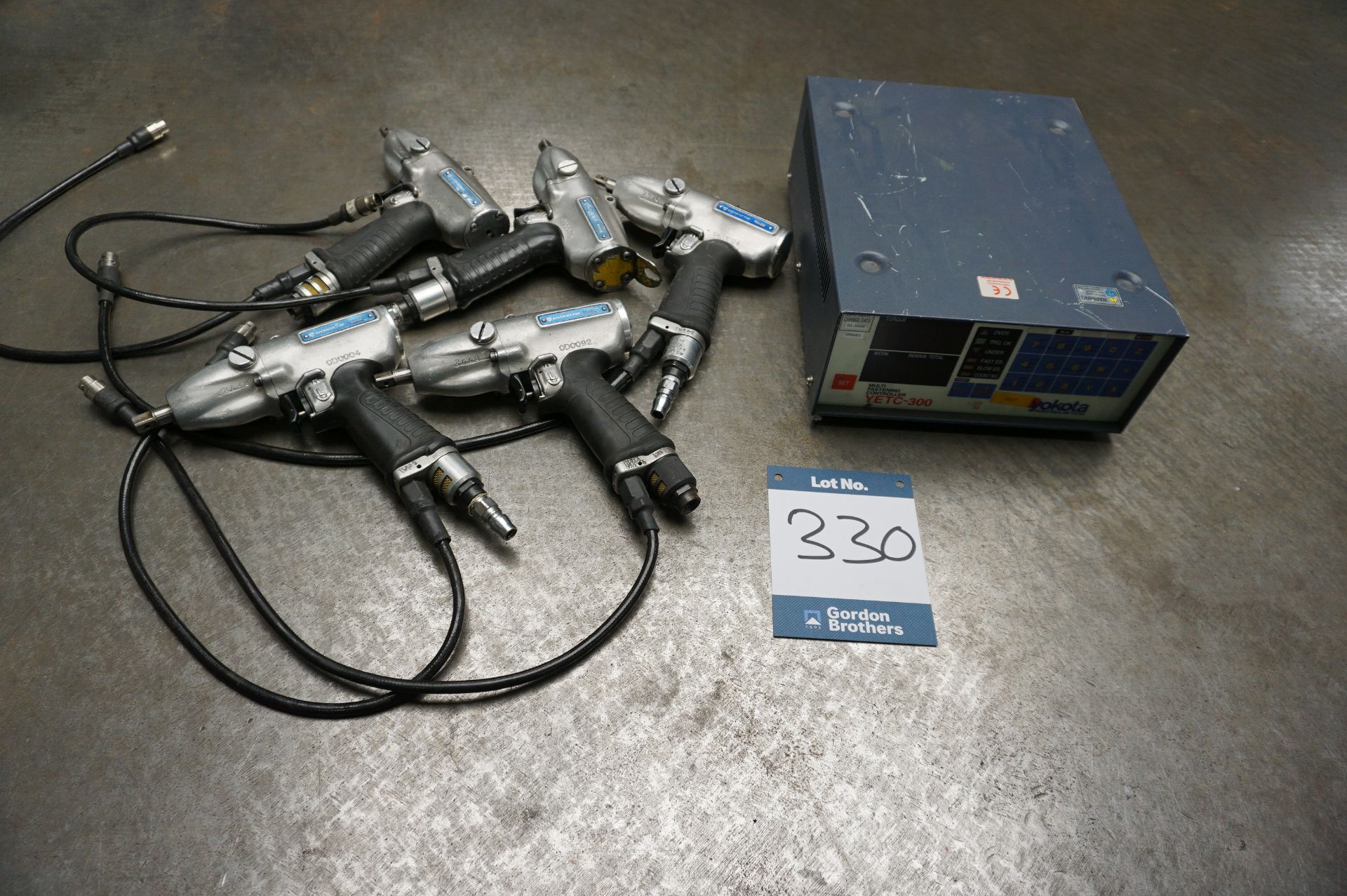 5 x Yokota TKa60 pneumatic system wrenches/pulse tools, 1 x Yokota YETC-300 Multi Fastening controll