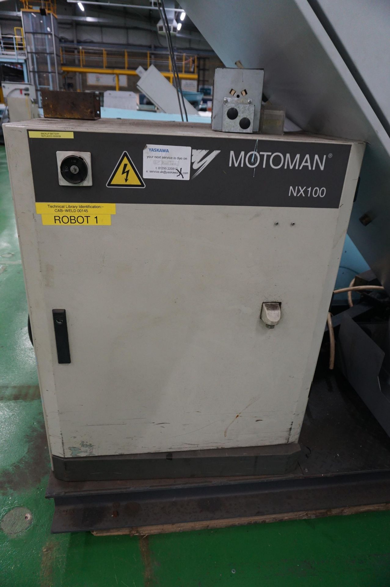 Box frame mounted MiG welding robot cell with Motoman NX100 robot controller - Image 4 of 8