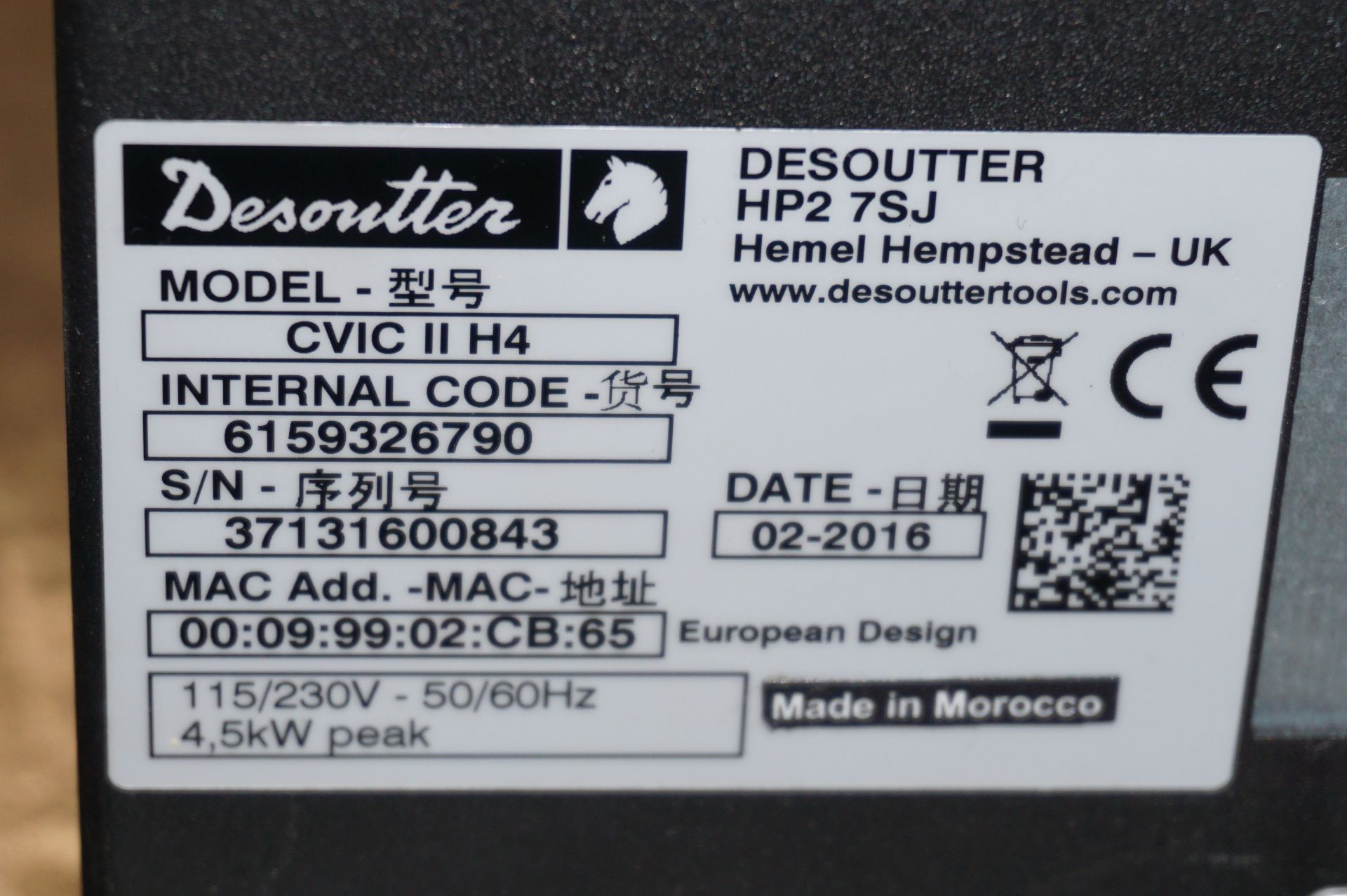 Desoutter ECA40 right angle electric nutrunner with a Desoutter CVIC II H4 control unit - Image 3 of 3